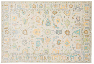 Modern Oushak Wool Rug 12 X 18