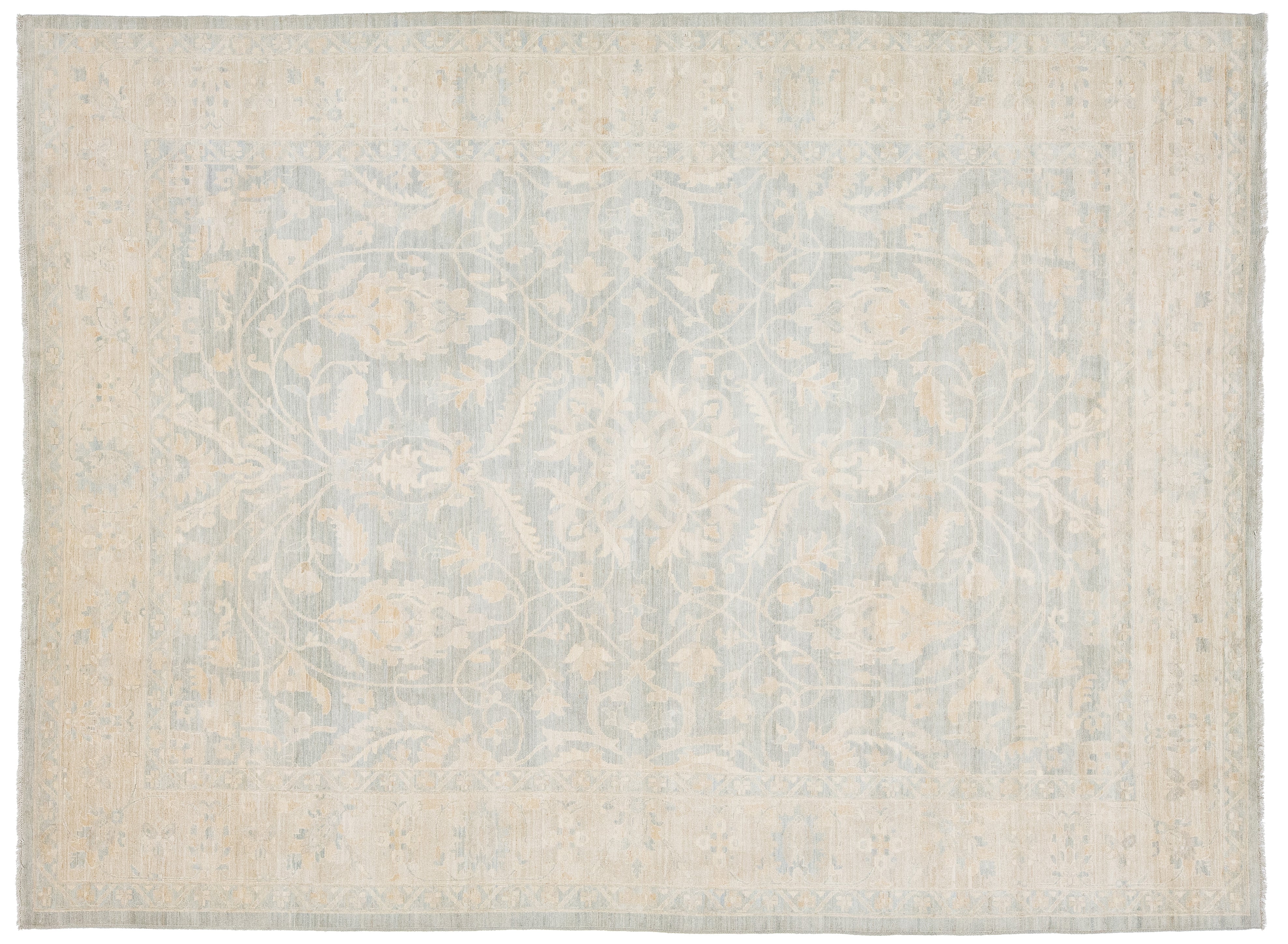 Modern Oushak Wool Rug 10 X 14