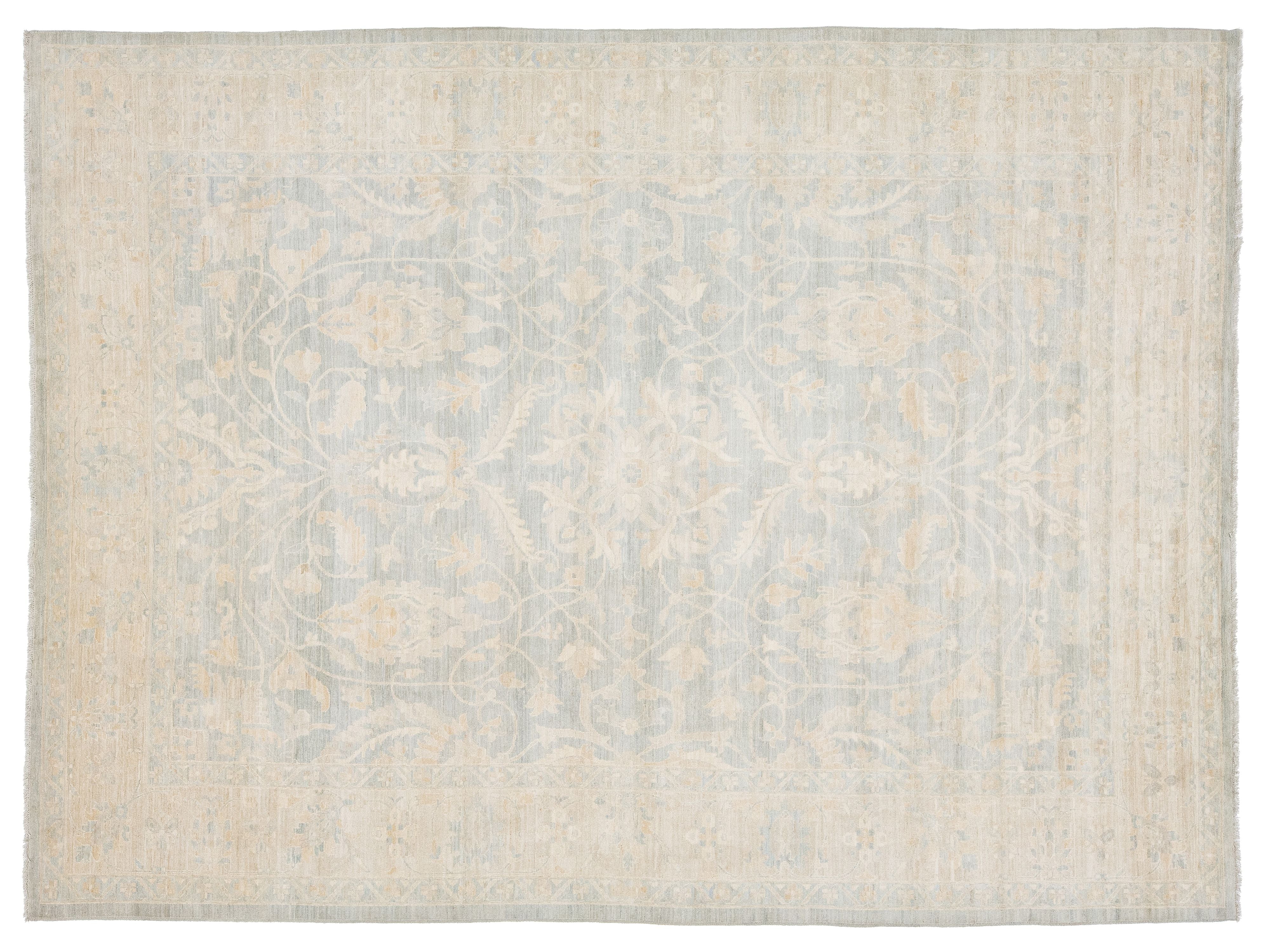 Modern Oushak Wool Rug 10 X 14