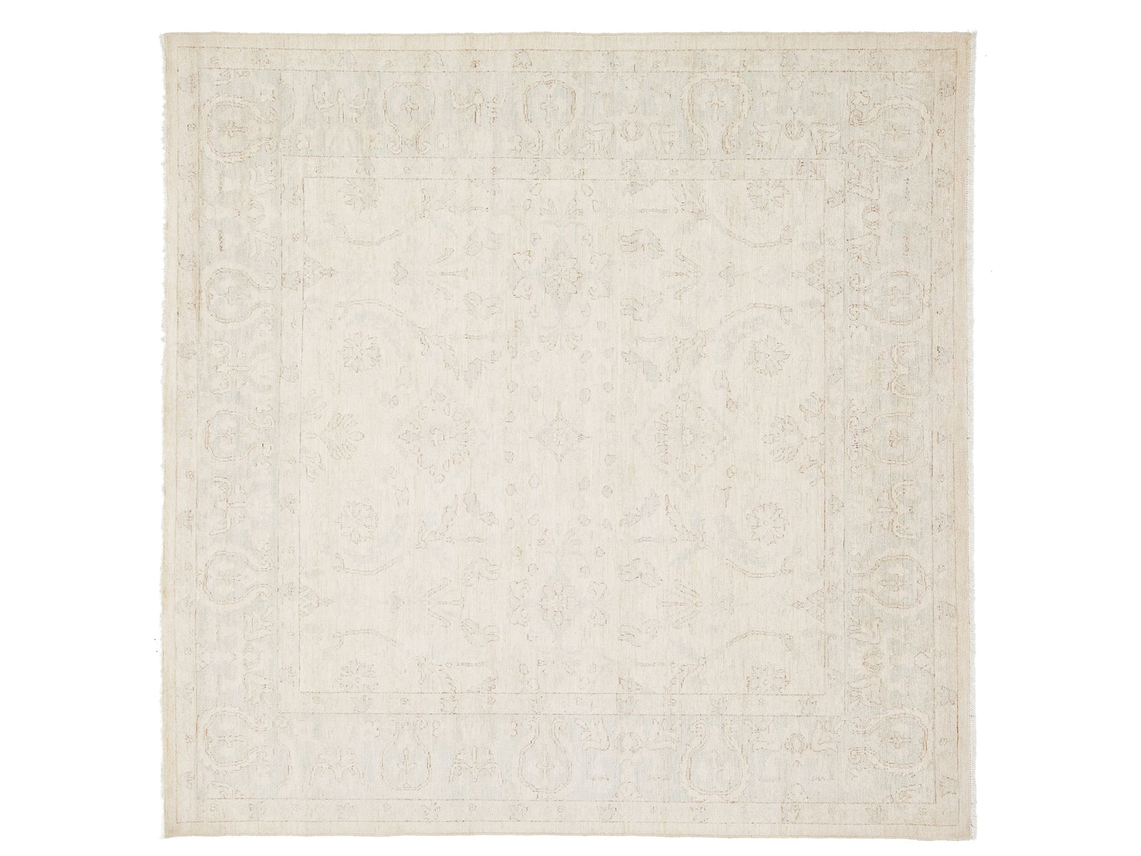 Modern Oushak Wool Square Rug 8 X 8