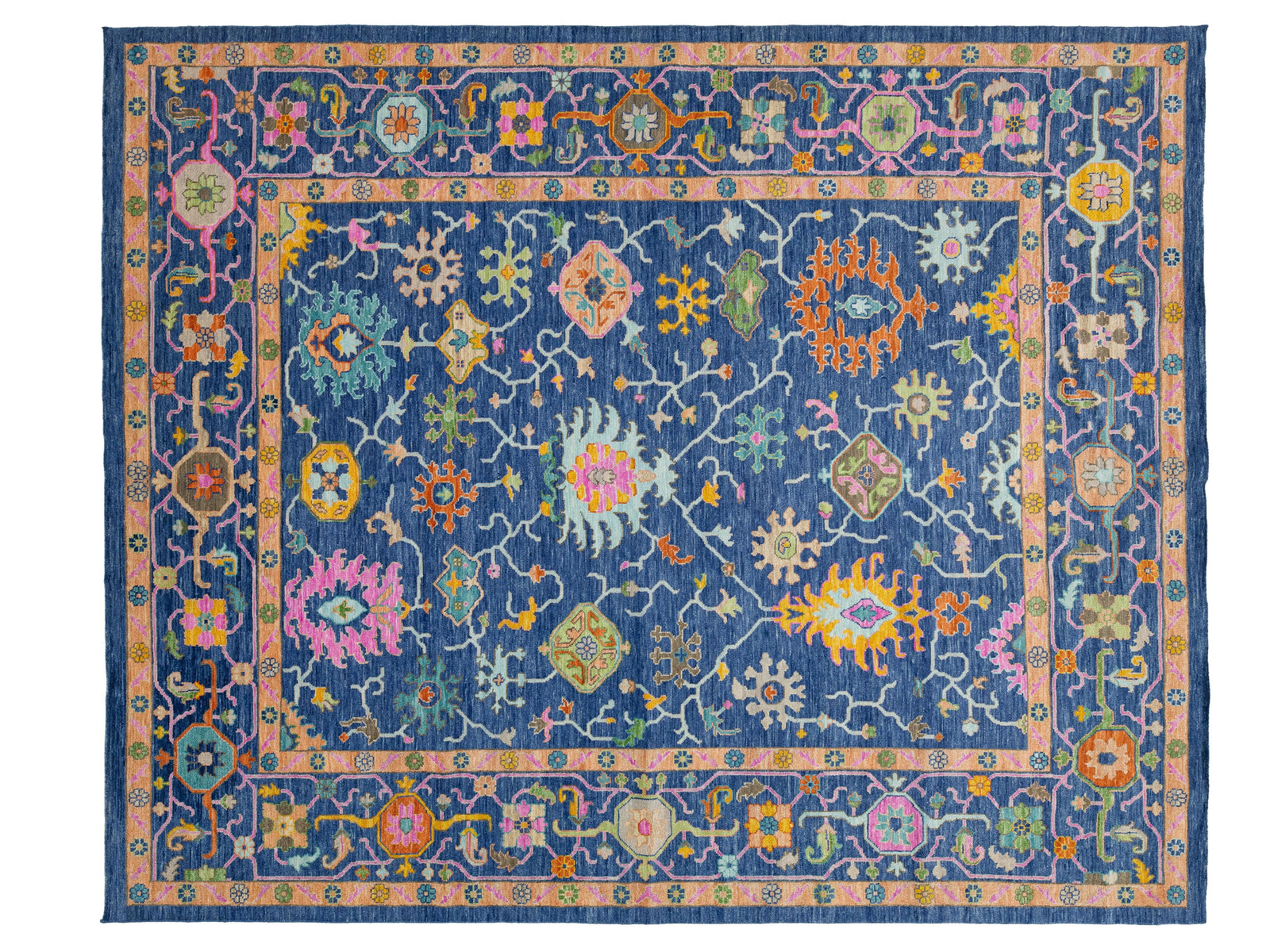 Modern Oushak Wool Rug 12 X 15
