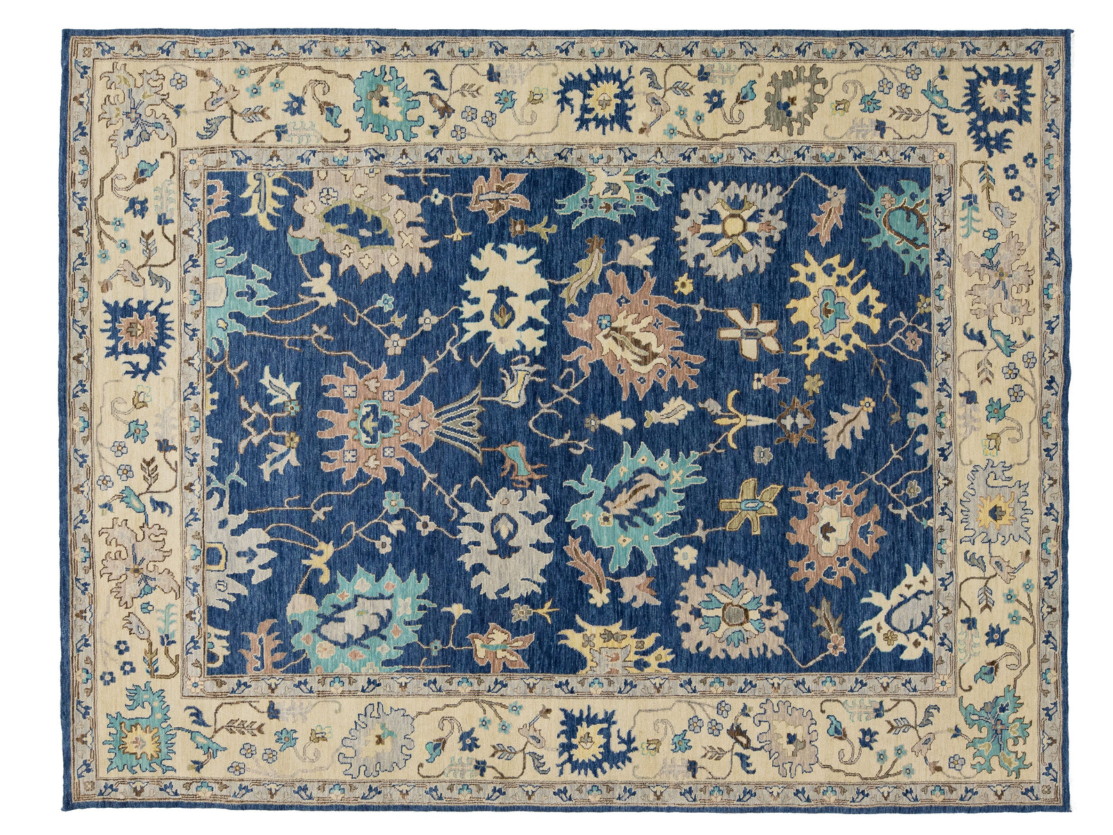 Modern Oushak Wool Rug 9 X 12