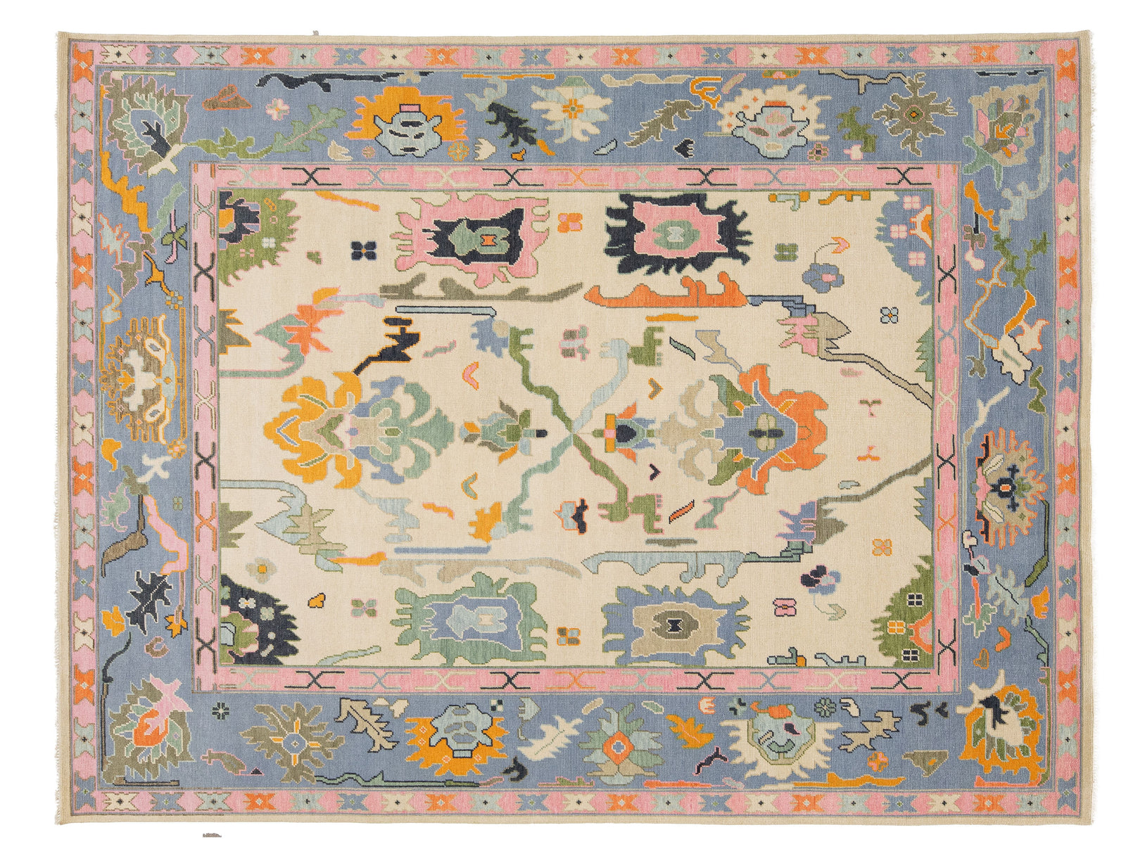 Modern Oushak Wool Rug 9 X 12