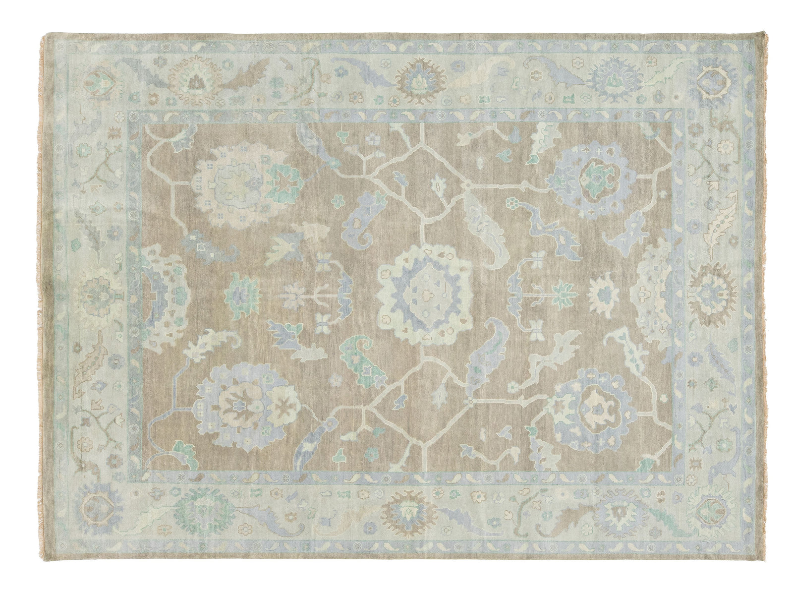 Modern Oushak Wool Rug 9 X 12