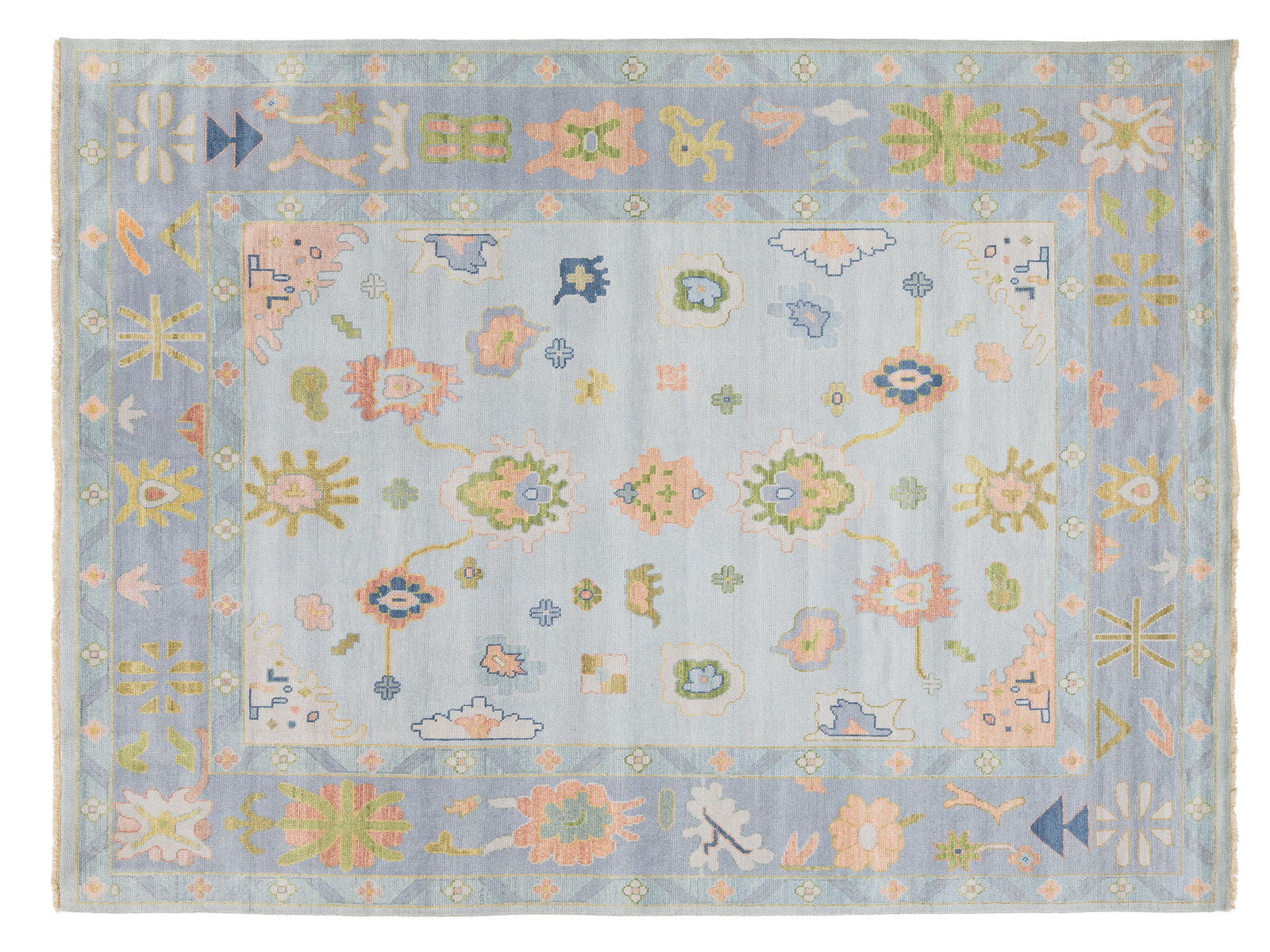 Modern Oushak Wool Rug 9 X 12