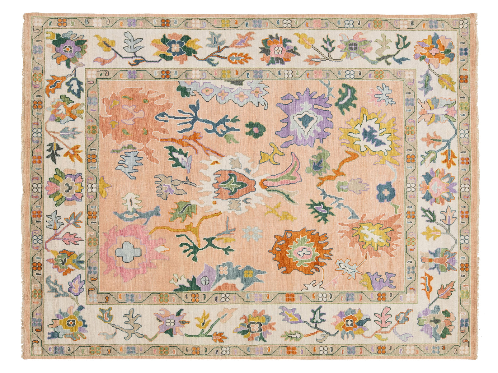 Modern Oushak Wool Rug 9 X 12