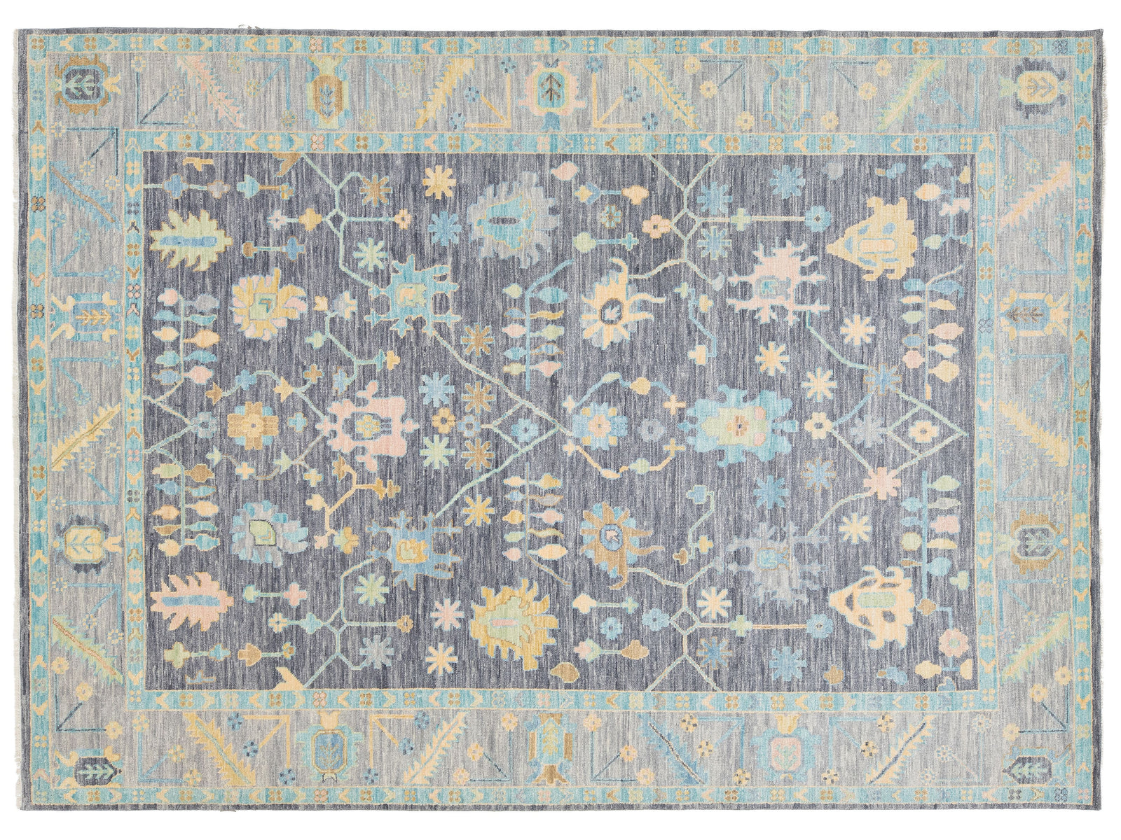 Modern Oushak Wool Rug 10 X 14