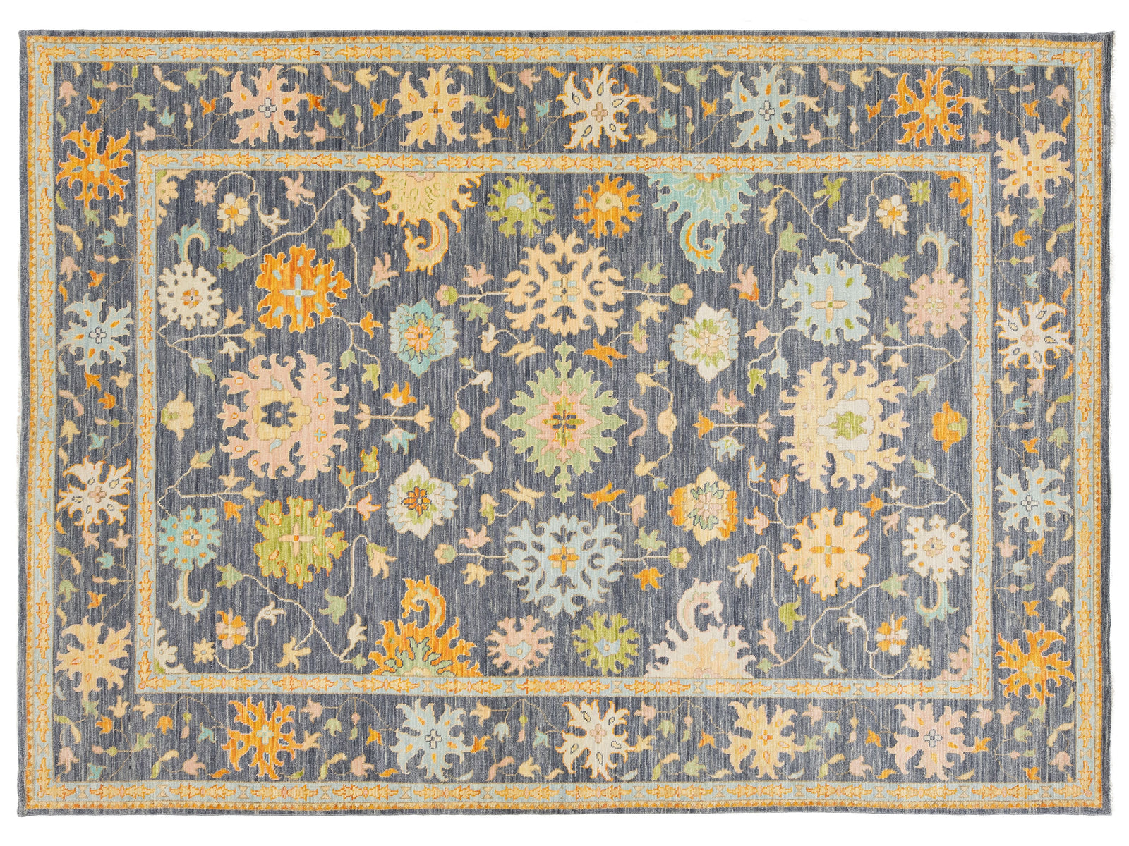 Modern Oushak Wool Rug 10 X 14