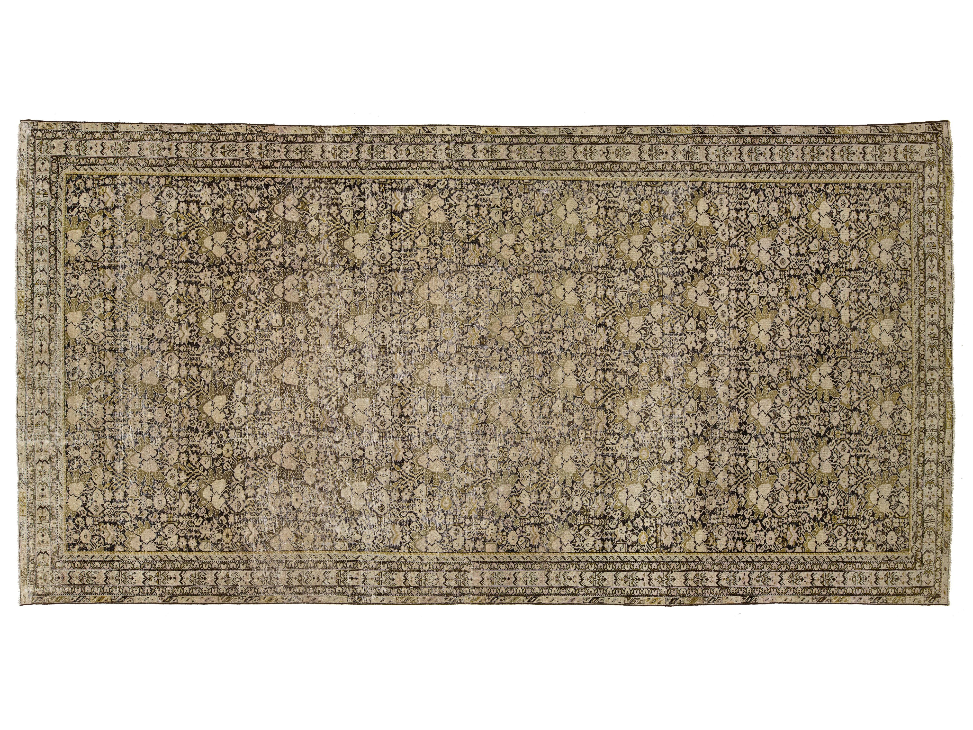 Antique Malayer Wool Rug 9 X 17