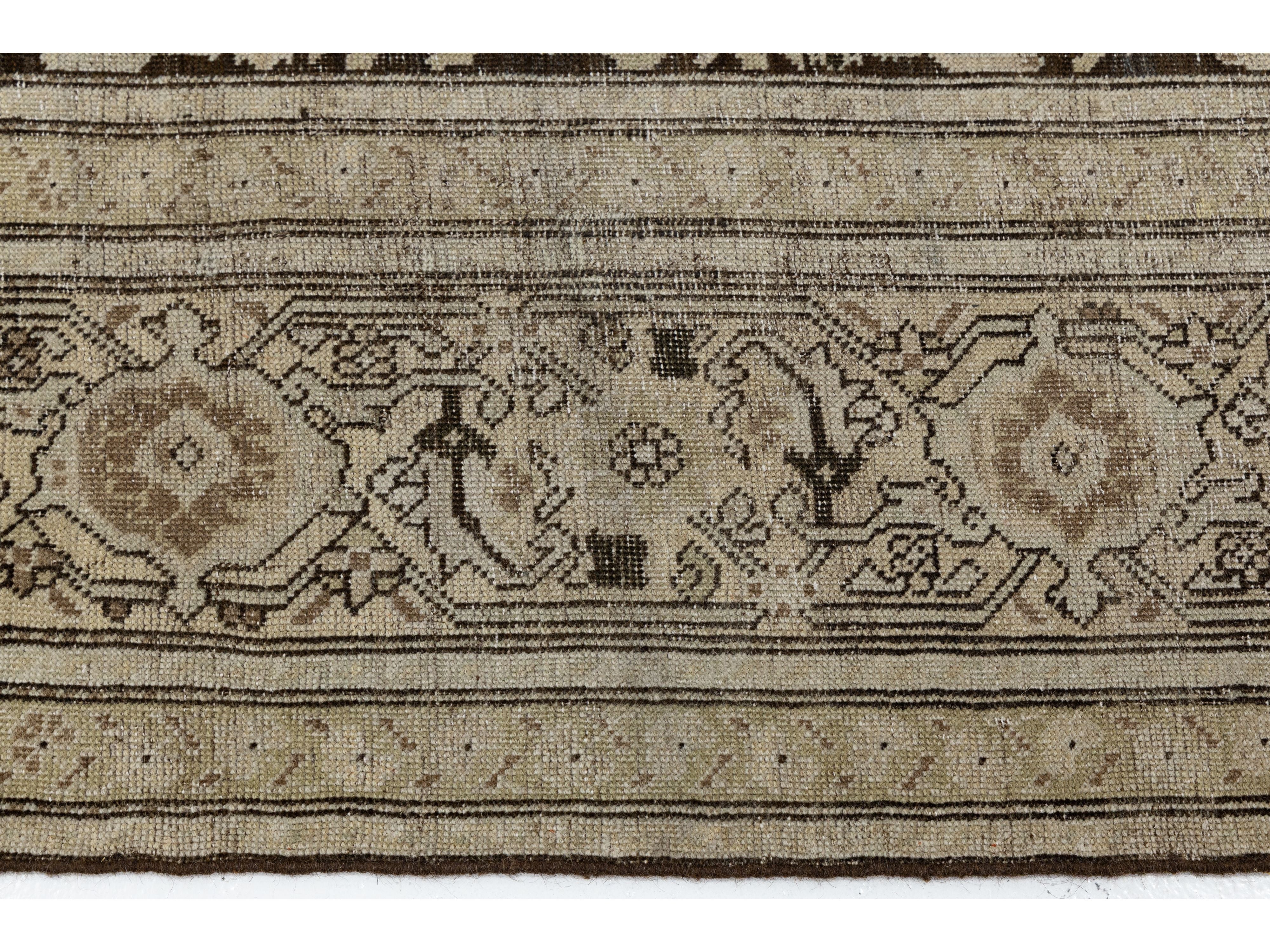 Antique Malayer Wool Runner Rug 7 X 19