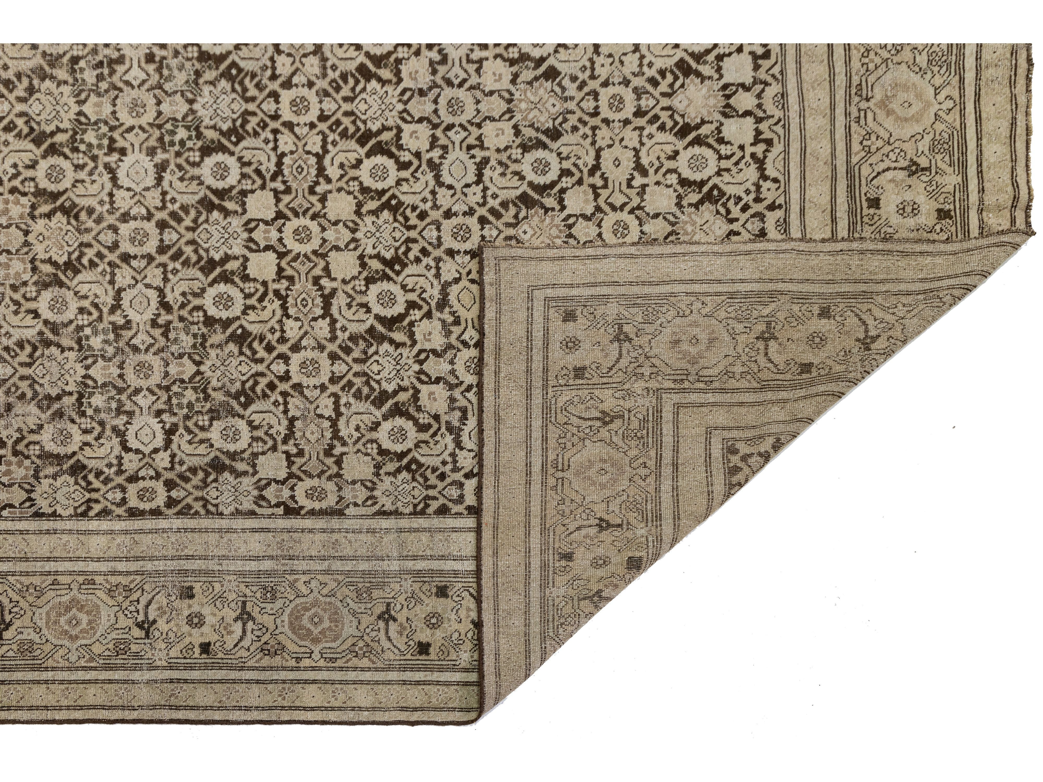 Antique Malayer Wool Runner Rug 7 X 19