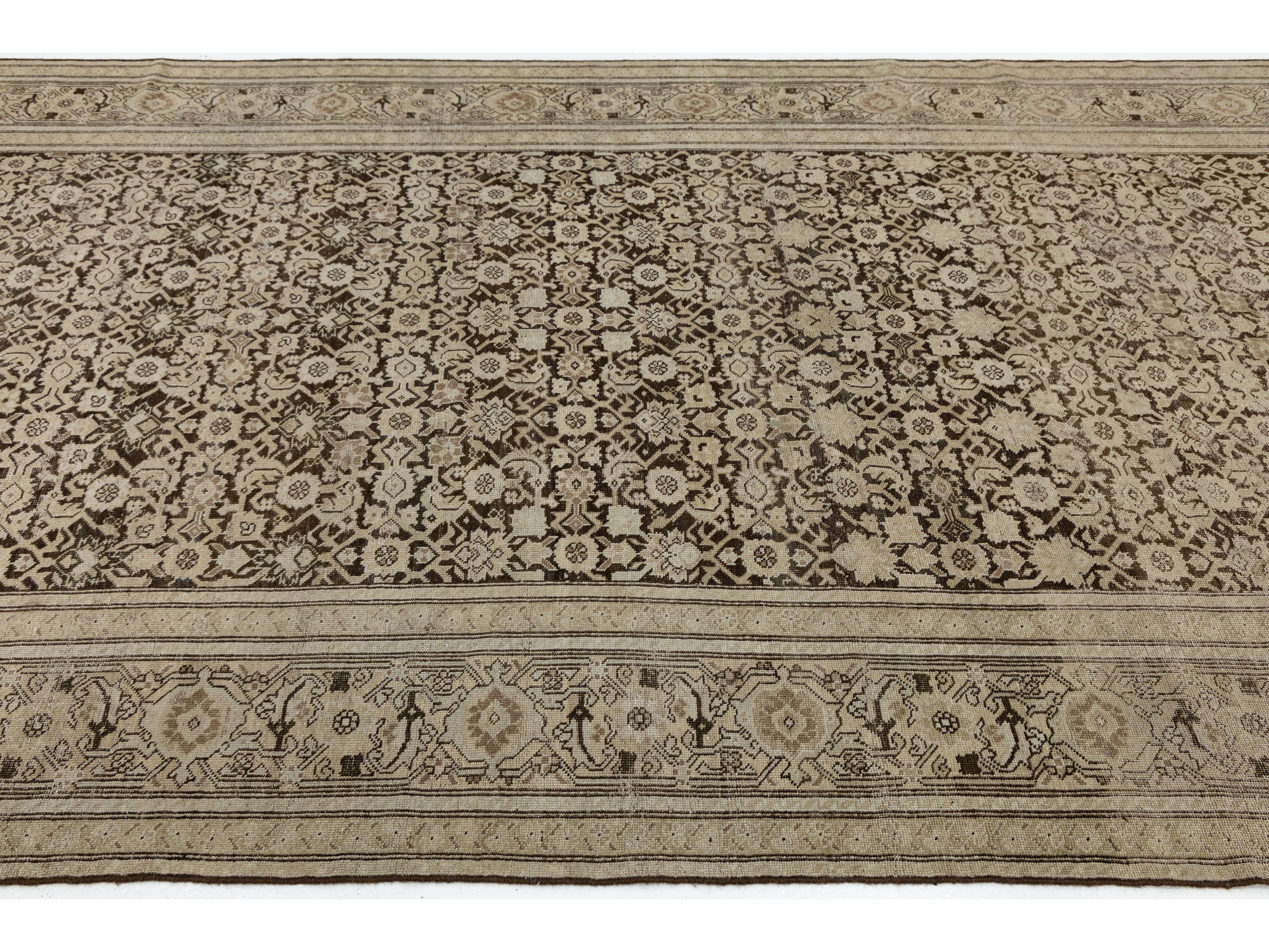 Antique Malayer Wool Runner Rug 7 X 19