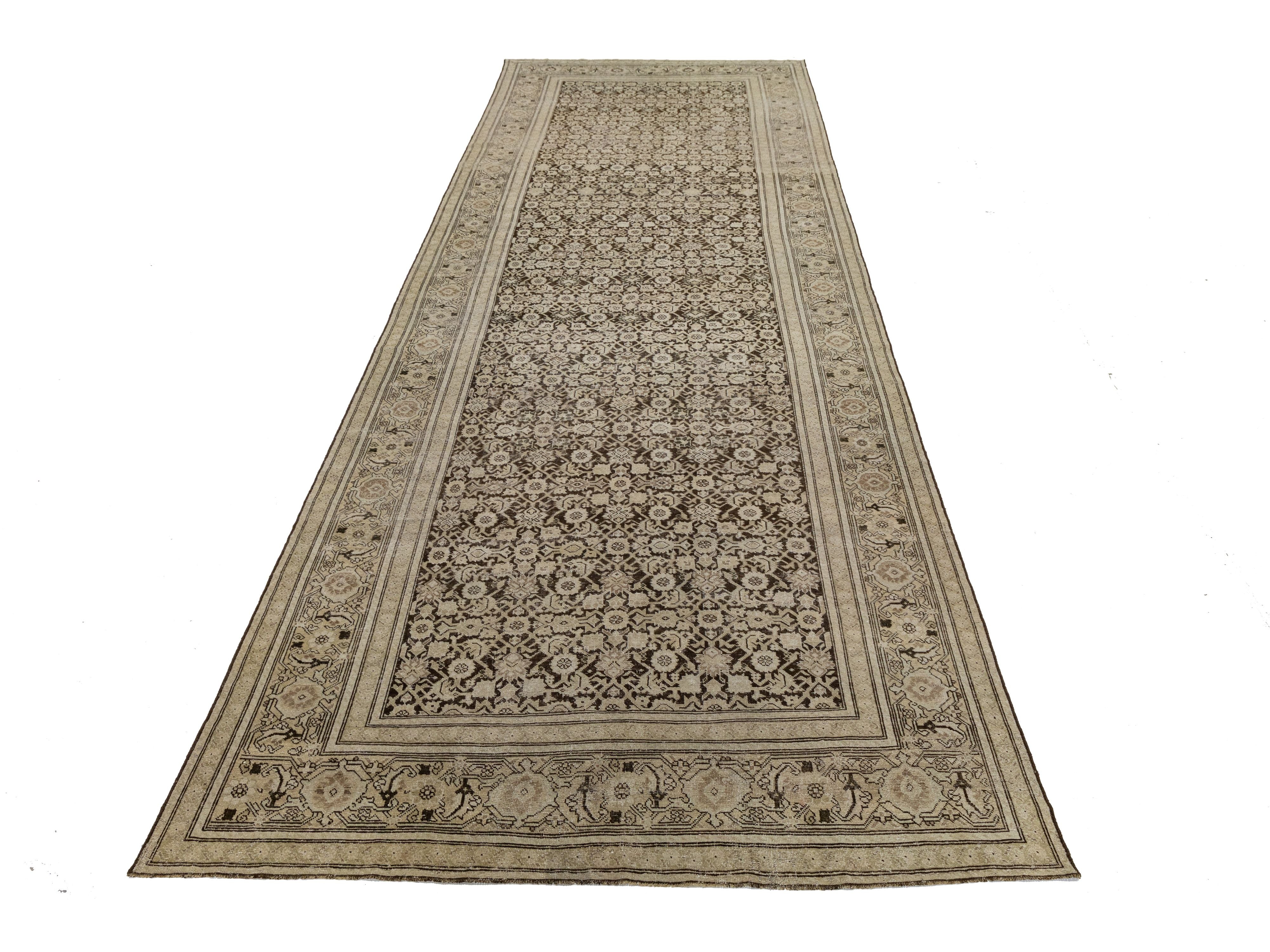 Antique Malayer Wool Runner Rug 7 X 19