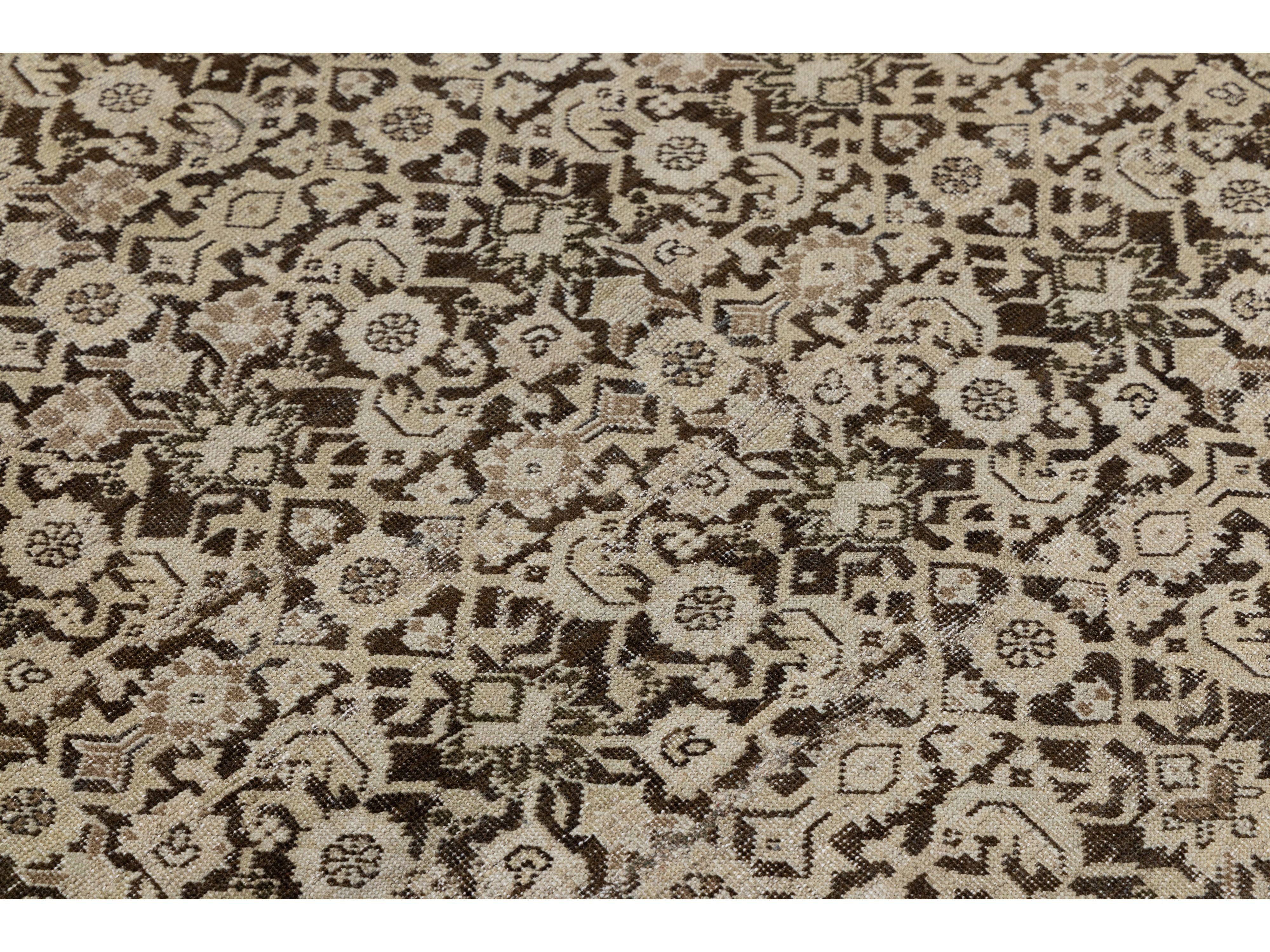 Antique Malayer Wool Runner Rug 7 X 19