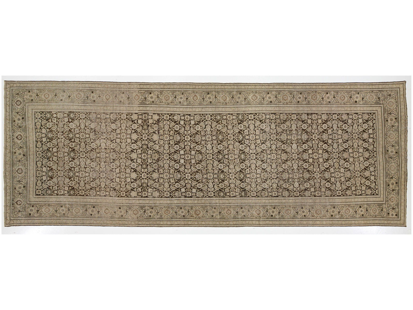 Antique Malayer Wool Runner Rug 7 X 19