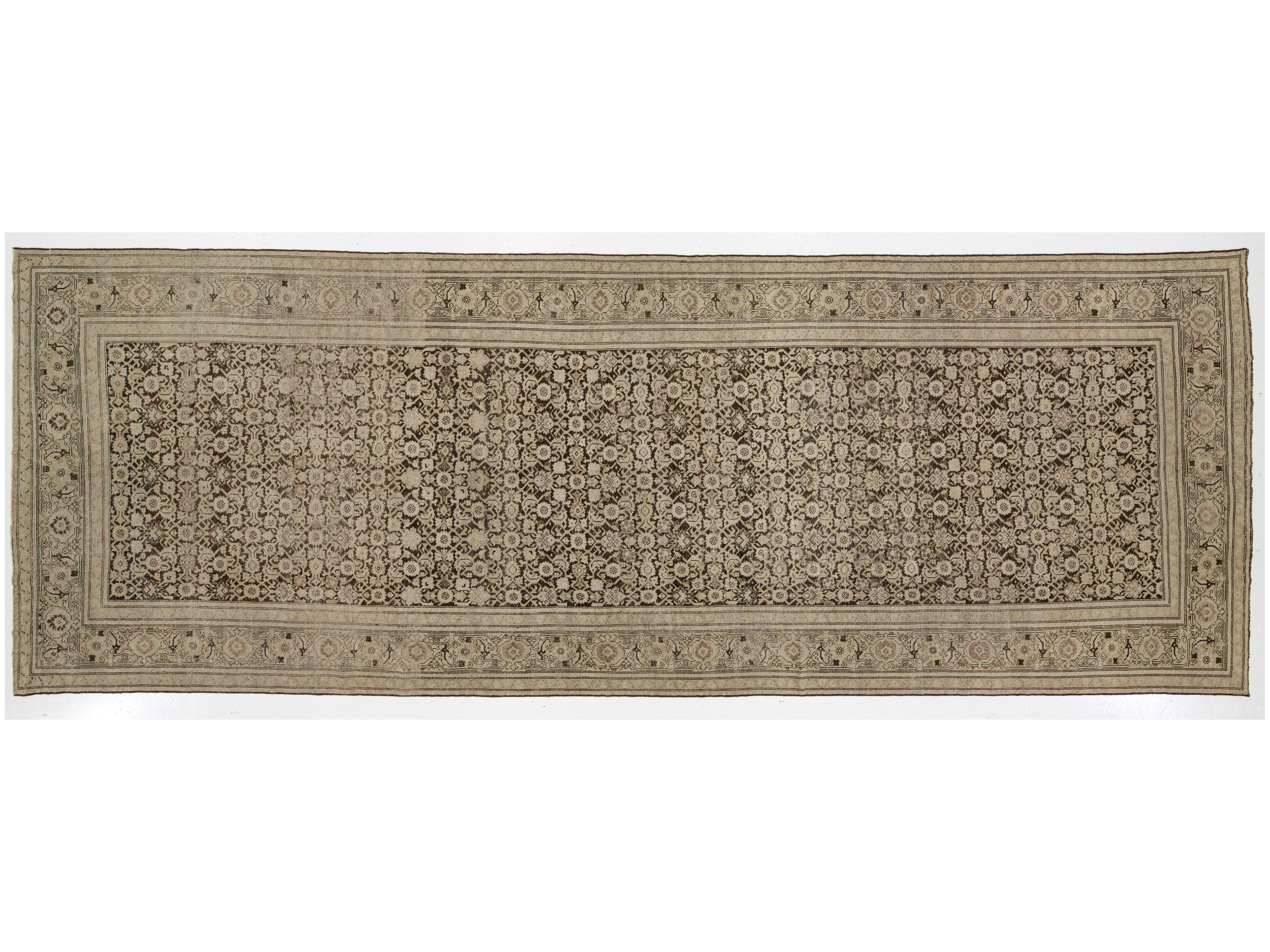 Antique Malayer Wool Runner Rug 7 X 19