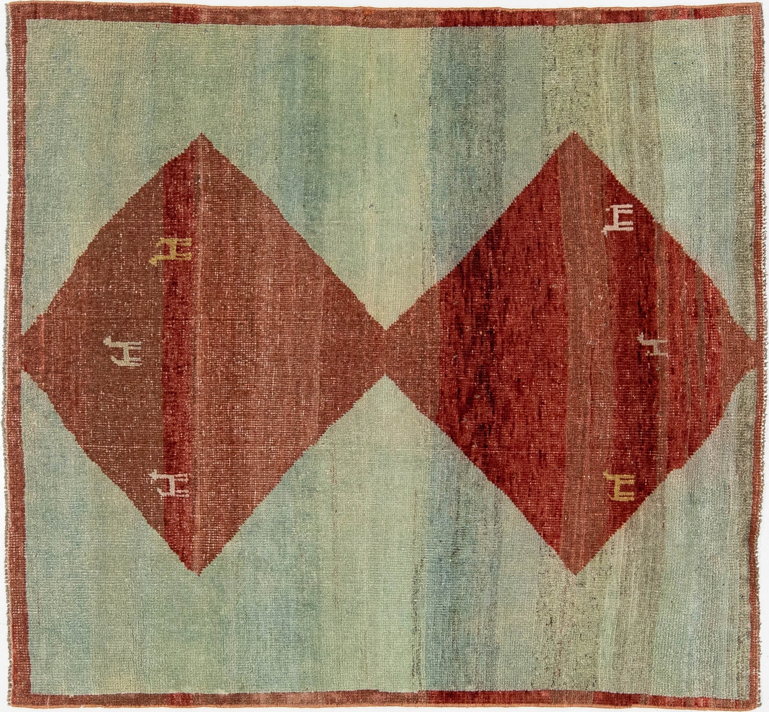 Modern Gabbeh Wool Rug 5 X 5