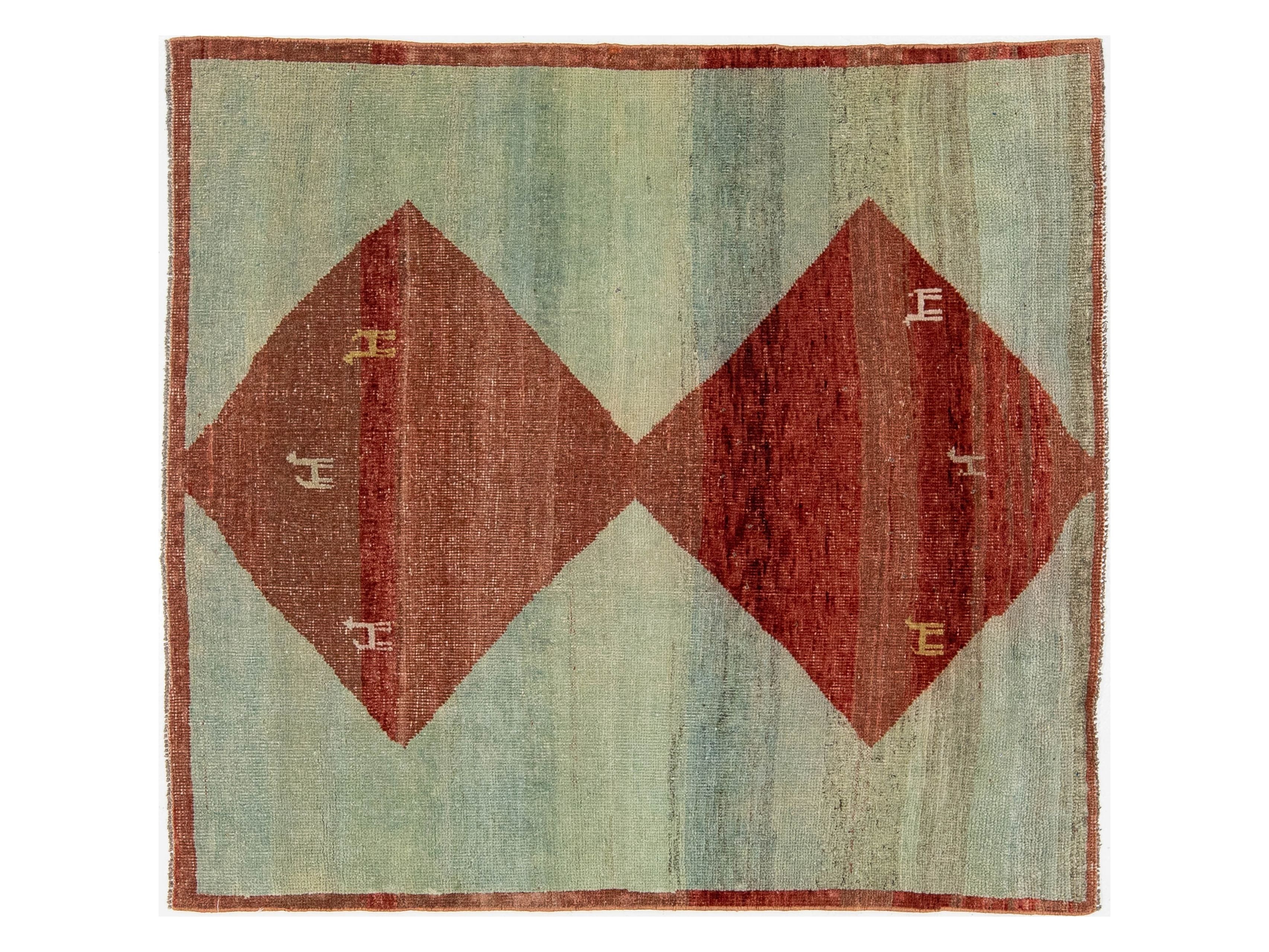 Modern Gabbeh Wool Rug 5 X 5