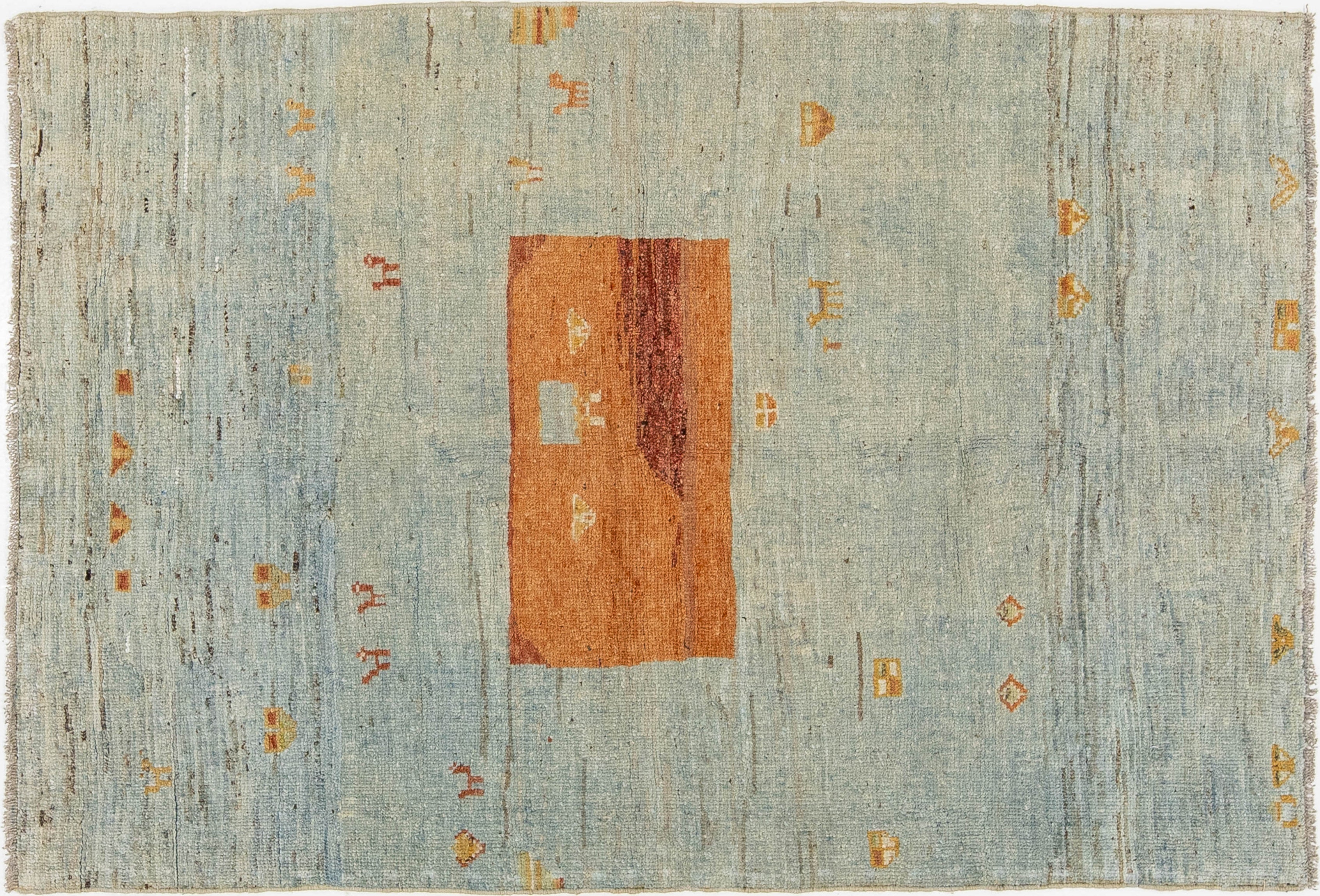 Modern Gabbeh Wool Rug 4 X 6