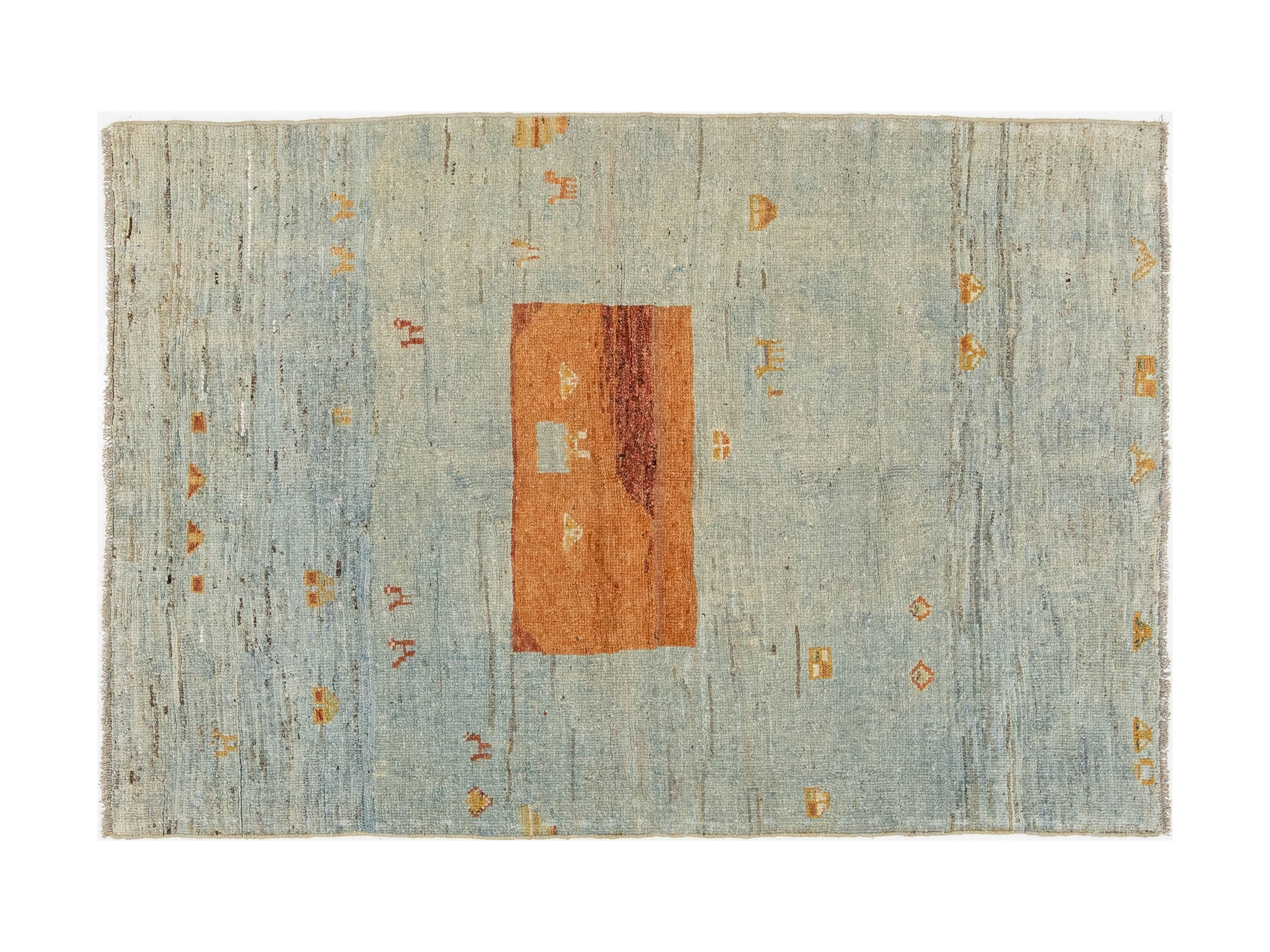 Modern Gabbeh Wool Rug 4 X 6