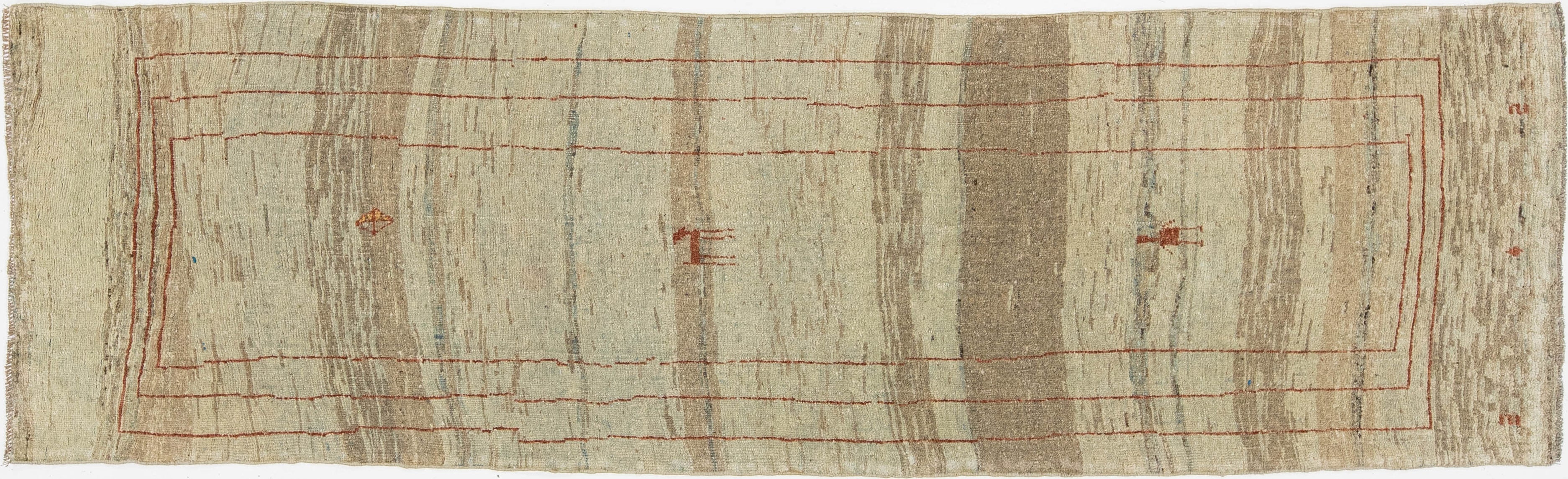 Modern Gabbeh Wool Runner 3 X 10