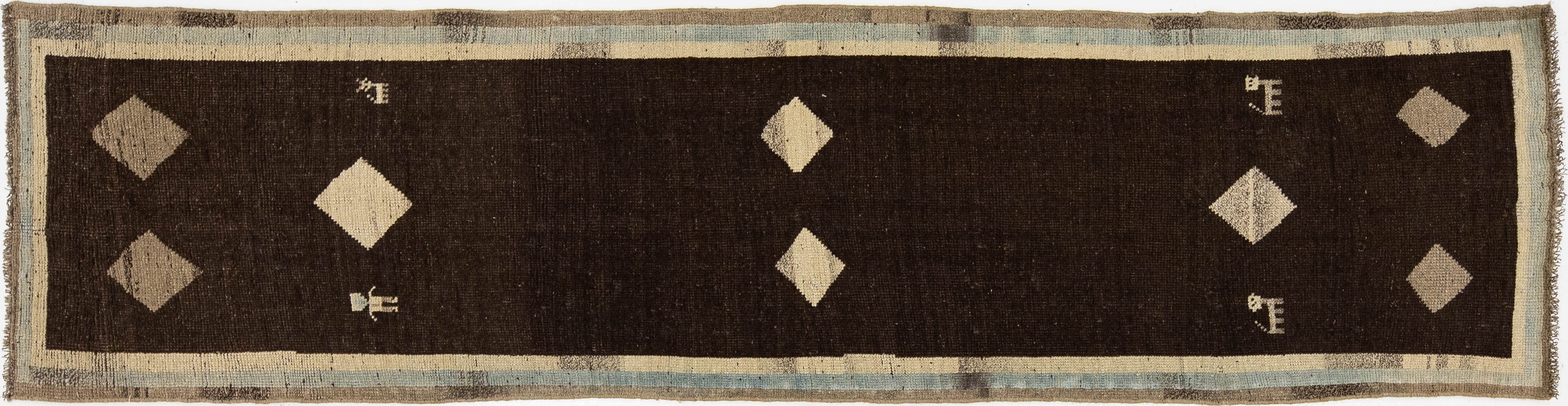 Modern Gabbeh Wool Runner 3 X 10