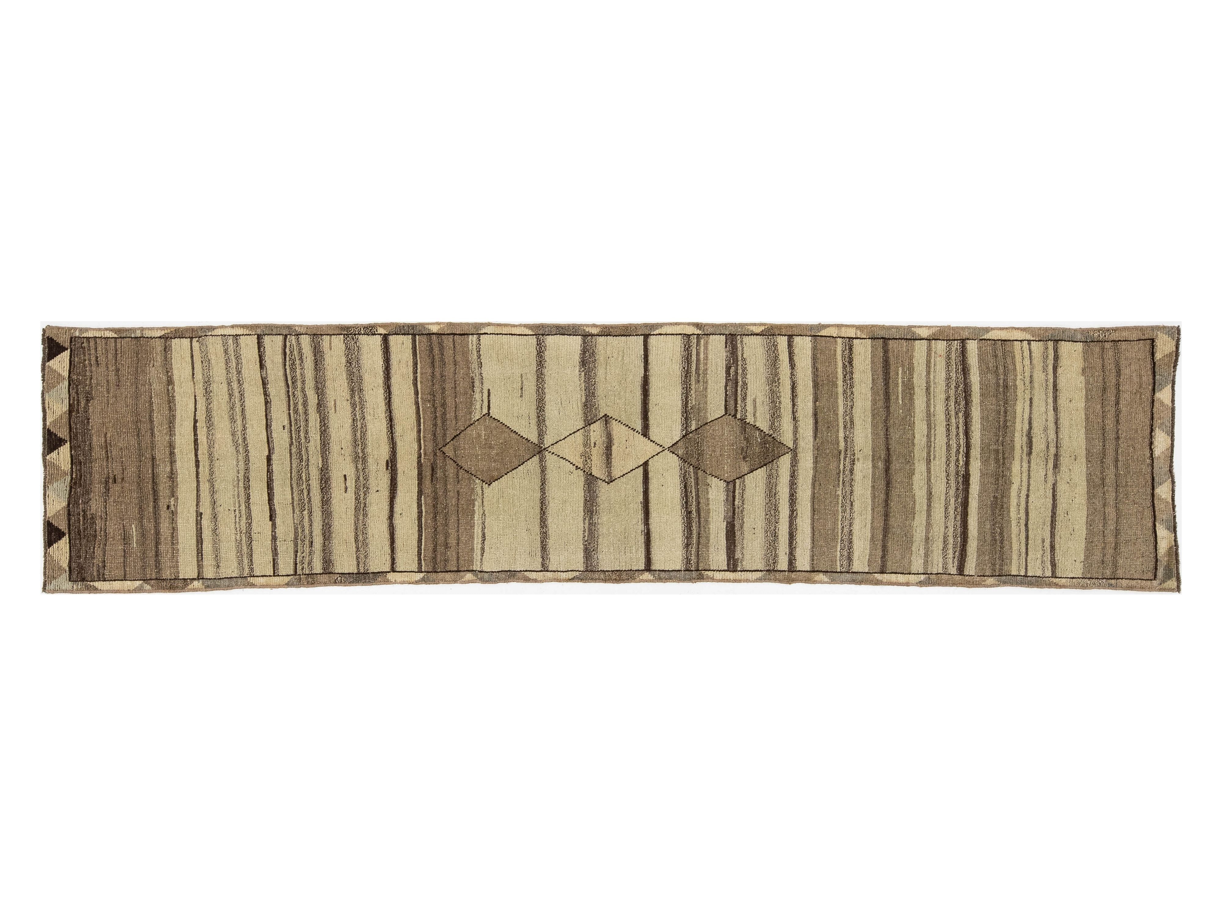 Modern Gabbeh Wool Runner 3 X 10