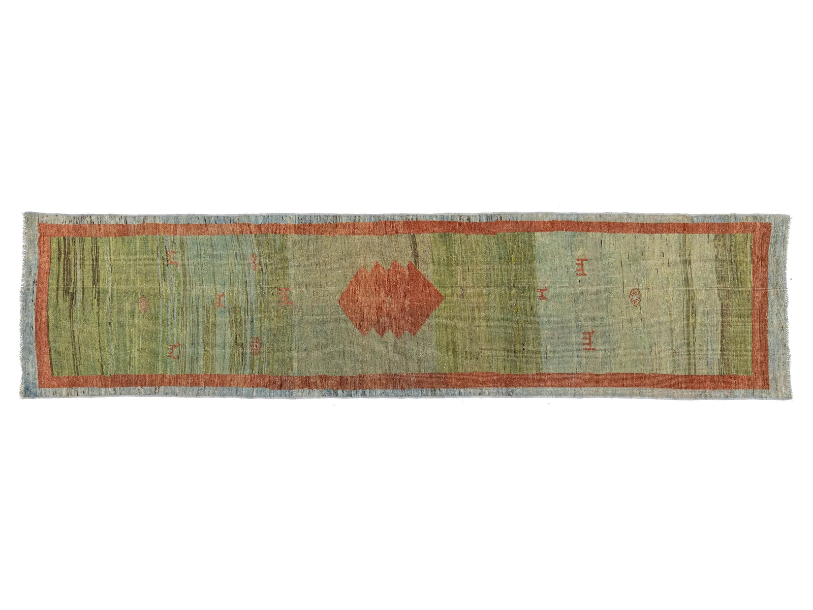 Modern Gabbeh Wool Runner 3 X 11