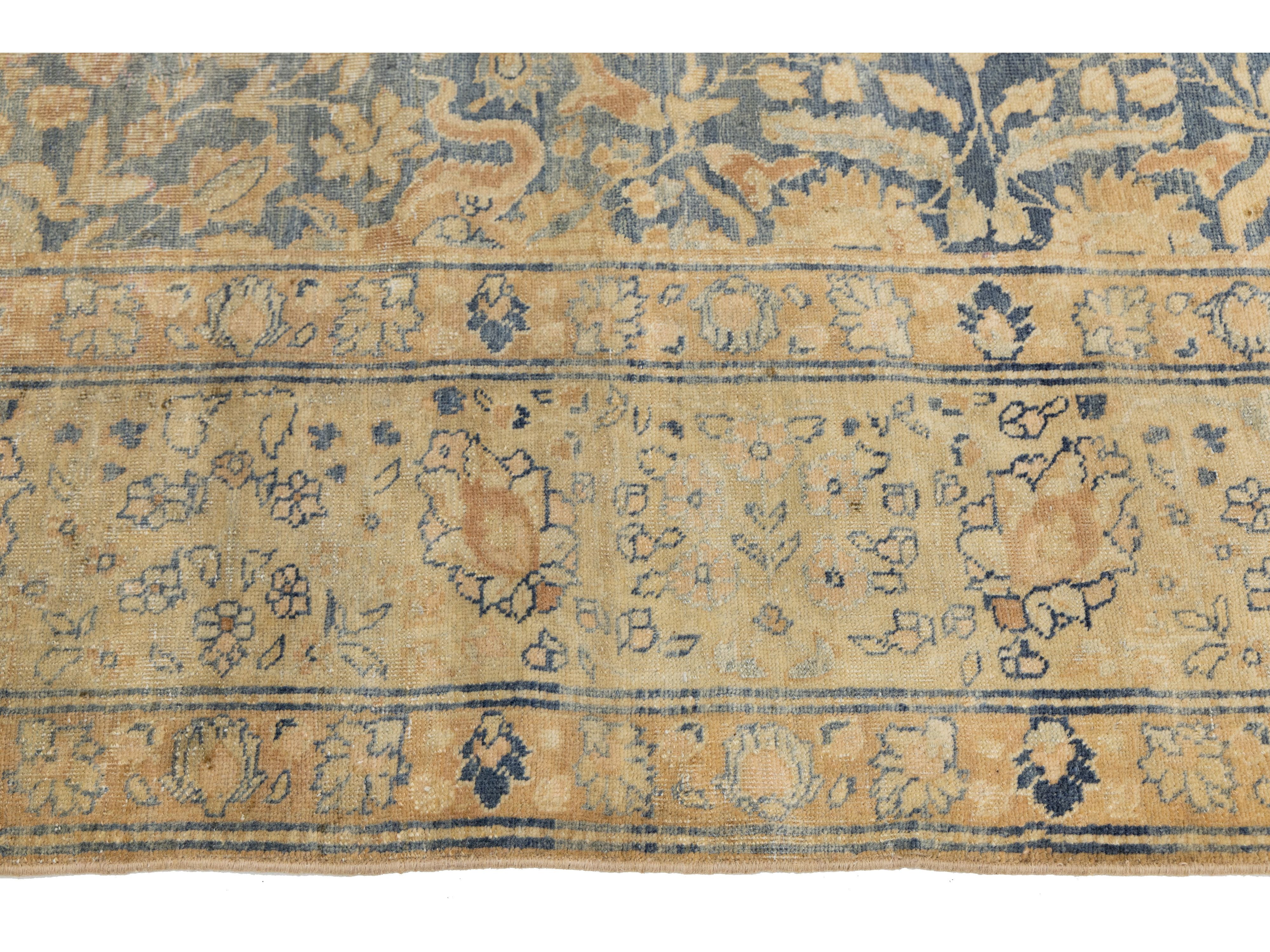 Antique Tabriz Wool Rug 9 X 12