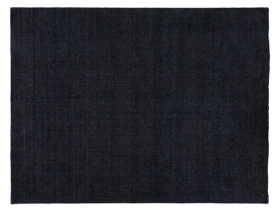 A dark charcoal gray textured rug shown from a top-down view, filling almost the entire frame with a thin white border.