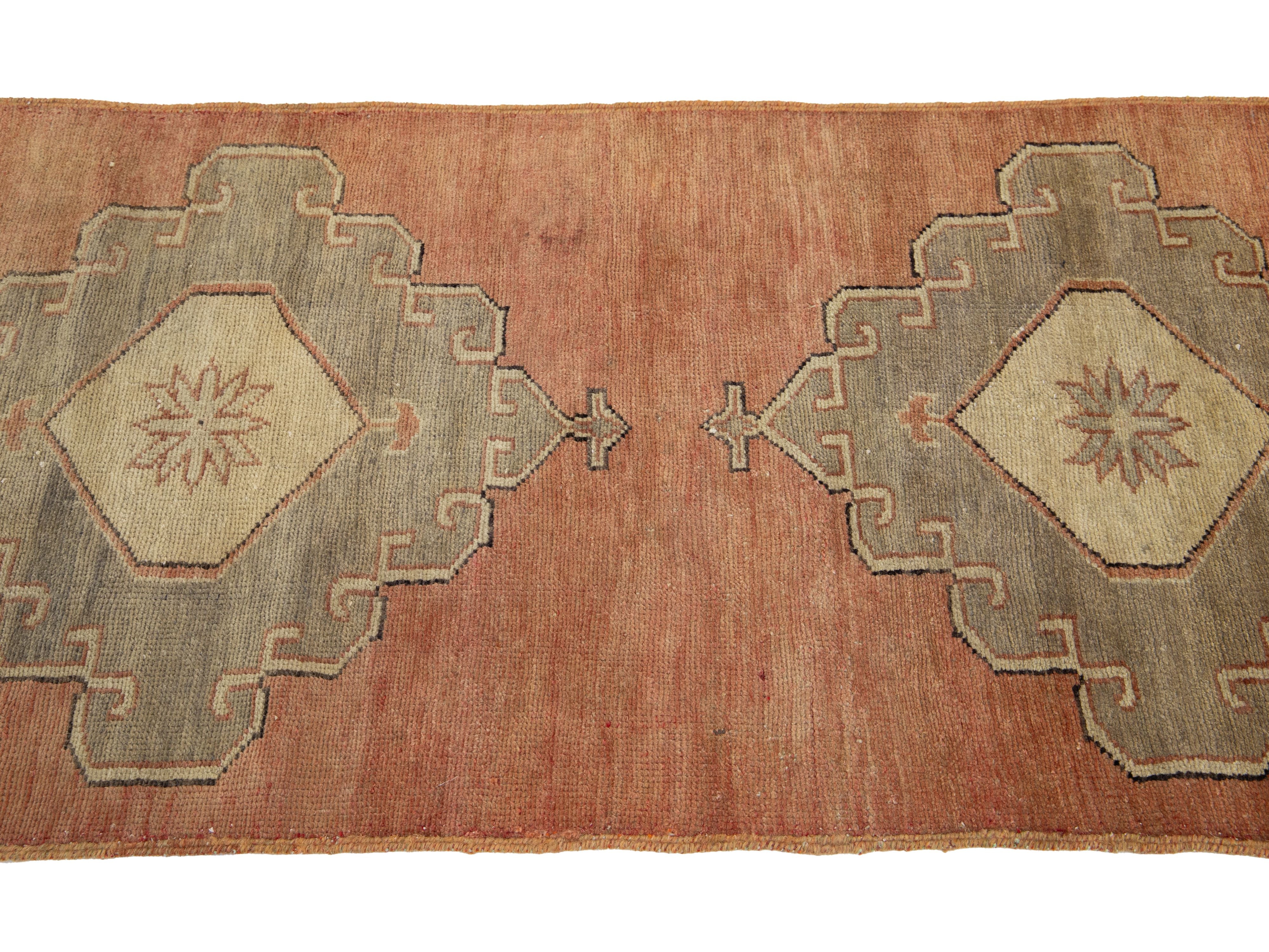 Vintage Turkish Anatolian Wool Runner Rug 3 X 8