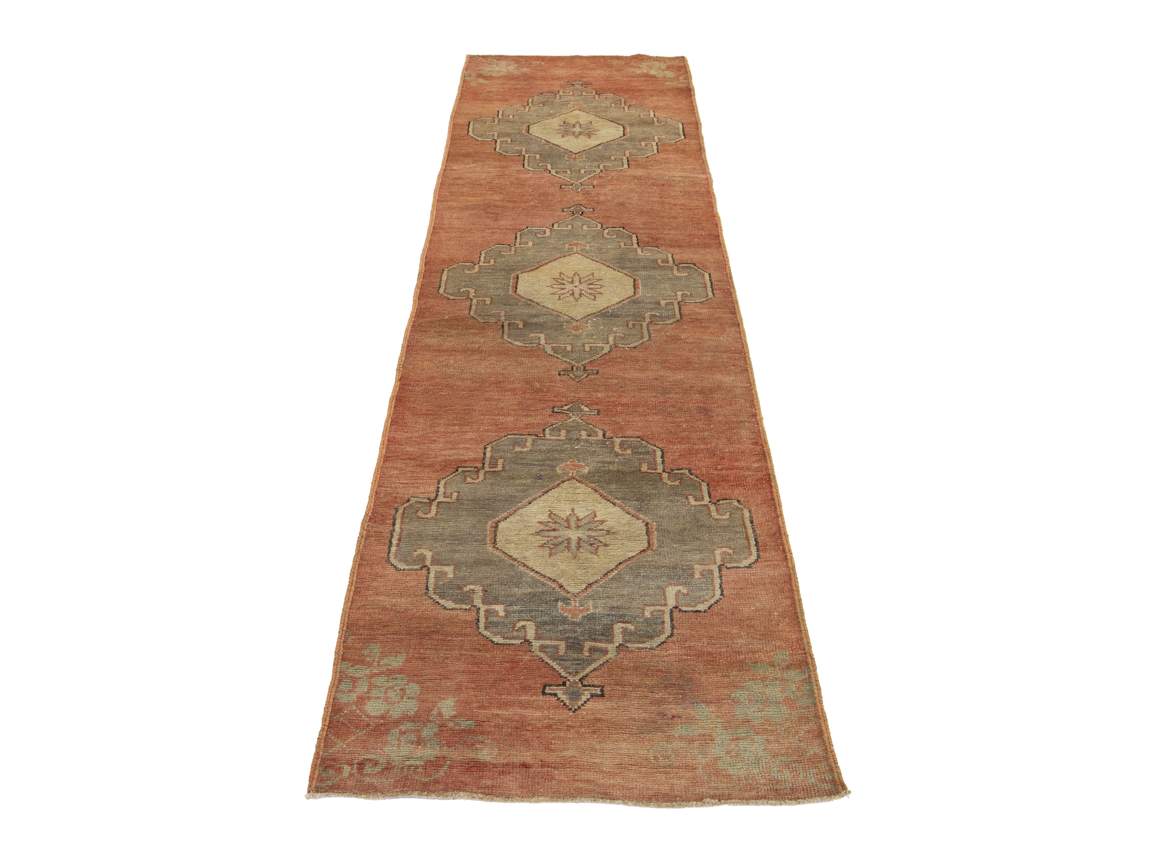 Vintage Turkish Anatolian Wool Runner Rug 3 X 8