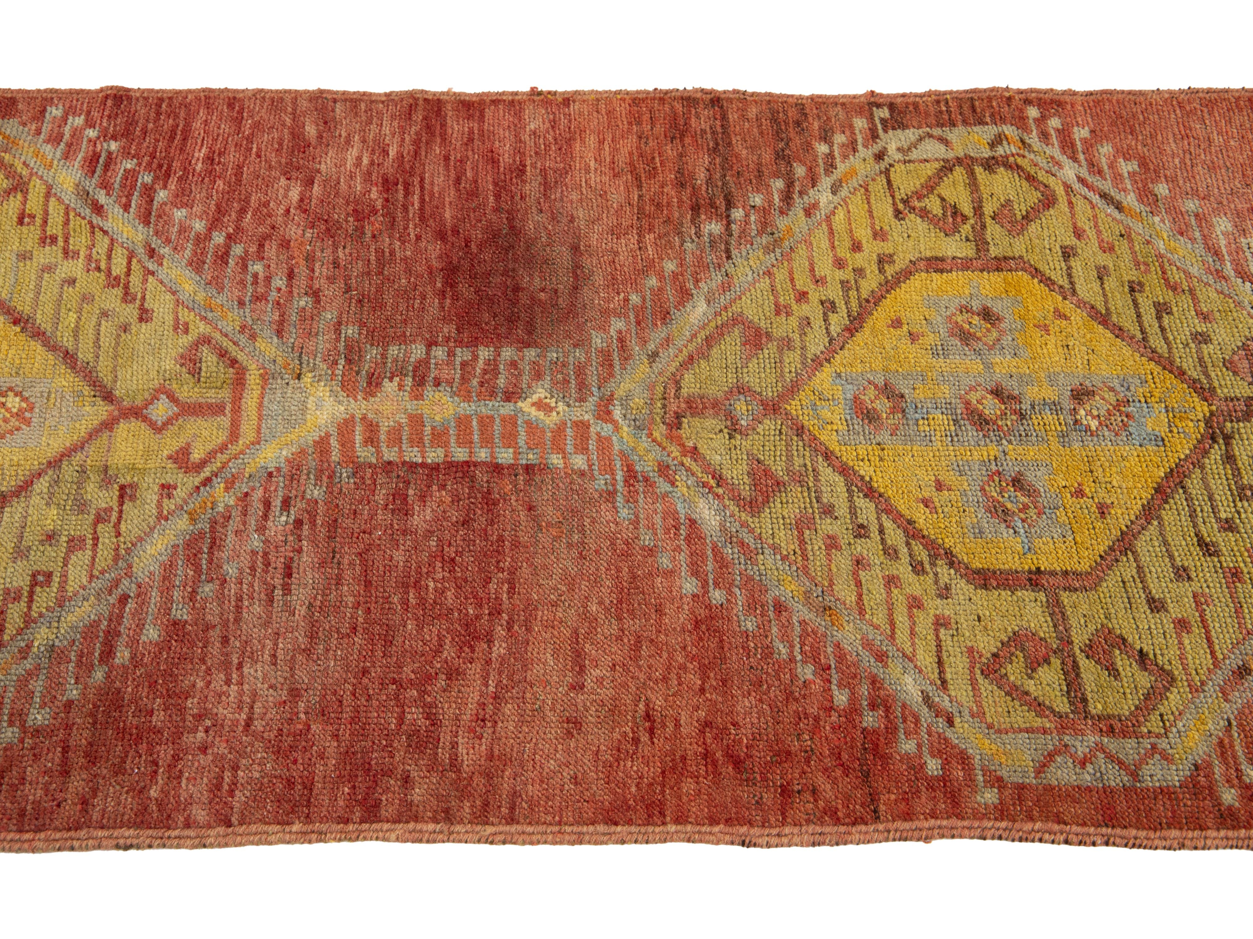 Vintage Turkish Anatolian Wool Runner Rug 3 X 7
