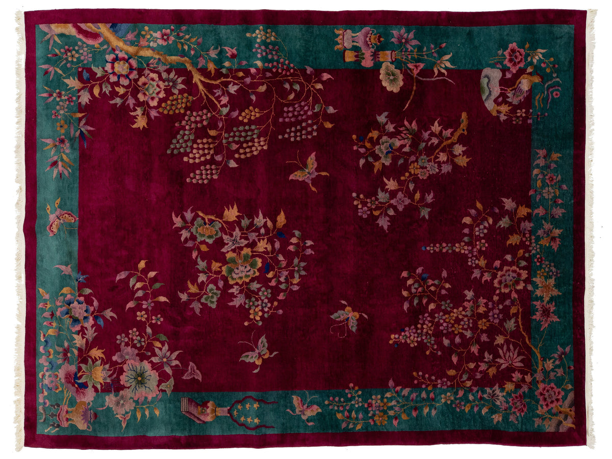 Antique Art Deco Chinese Rug 9 X 11