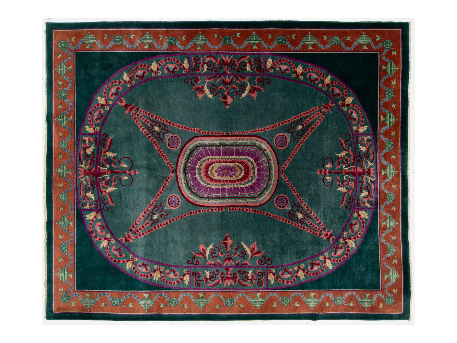 Antique Art Deco Chinese Wool Rug 8 X 10
