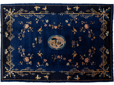 Antique Art Deco Chinese Wool Rug 10 X 14