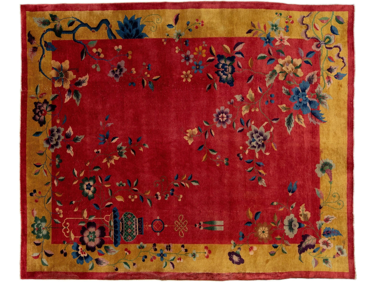 Antique Art Deco Chinese Rug 8 X 9