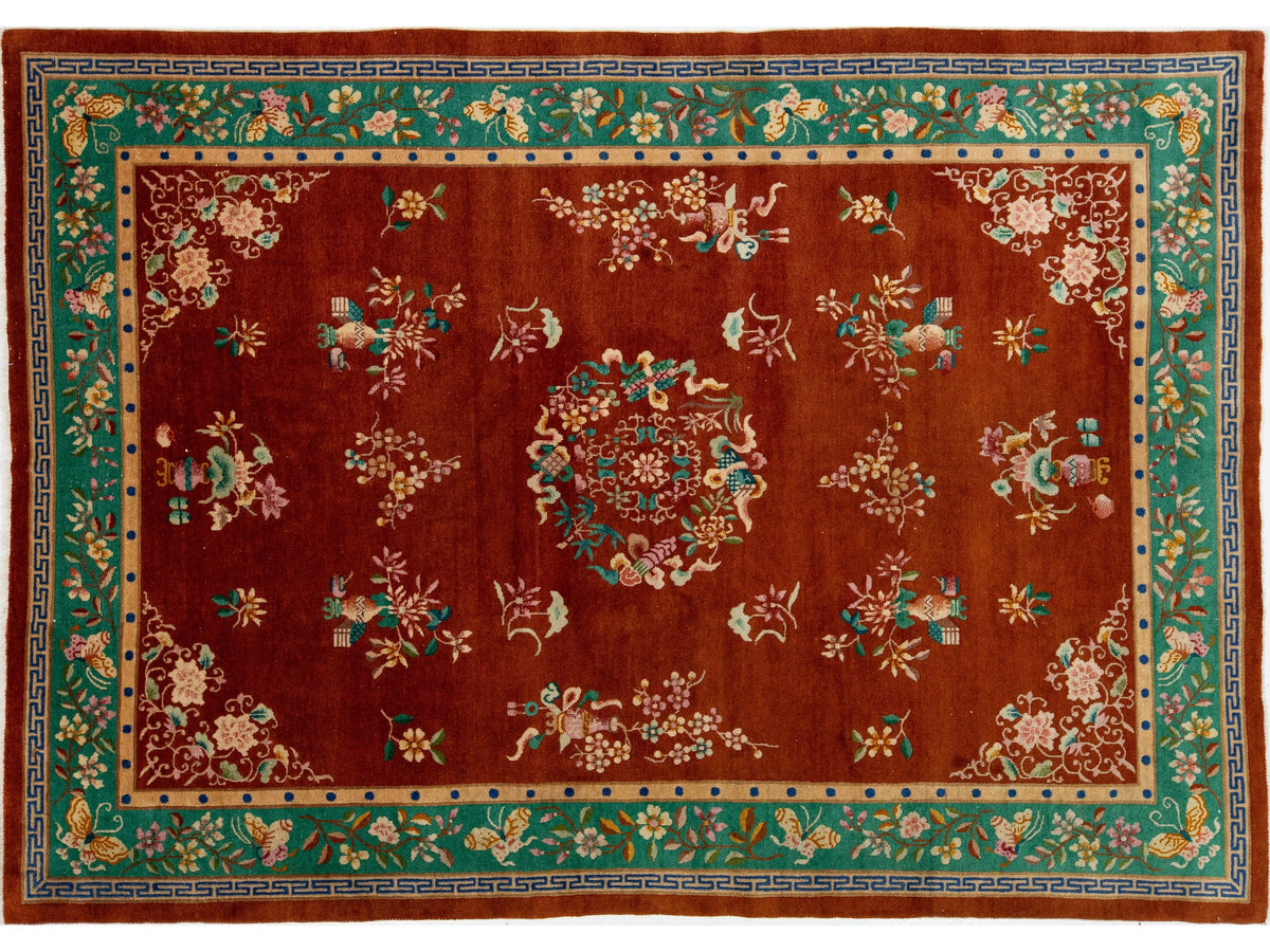 Antique Art Deco Chinese Rug 7 X 10