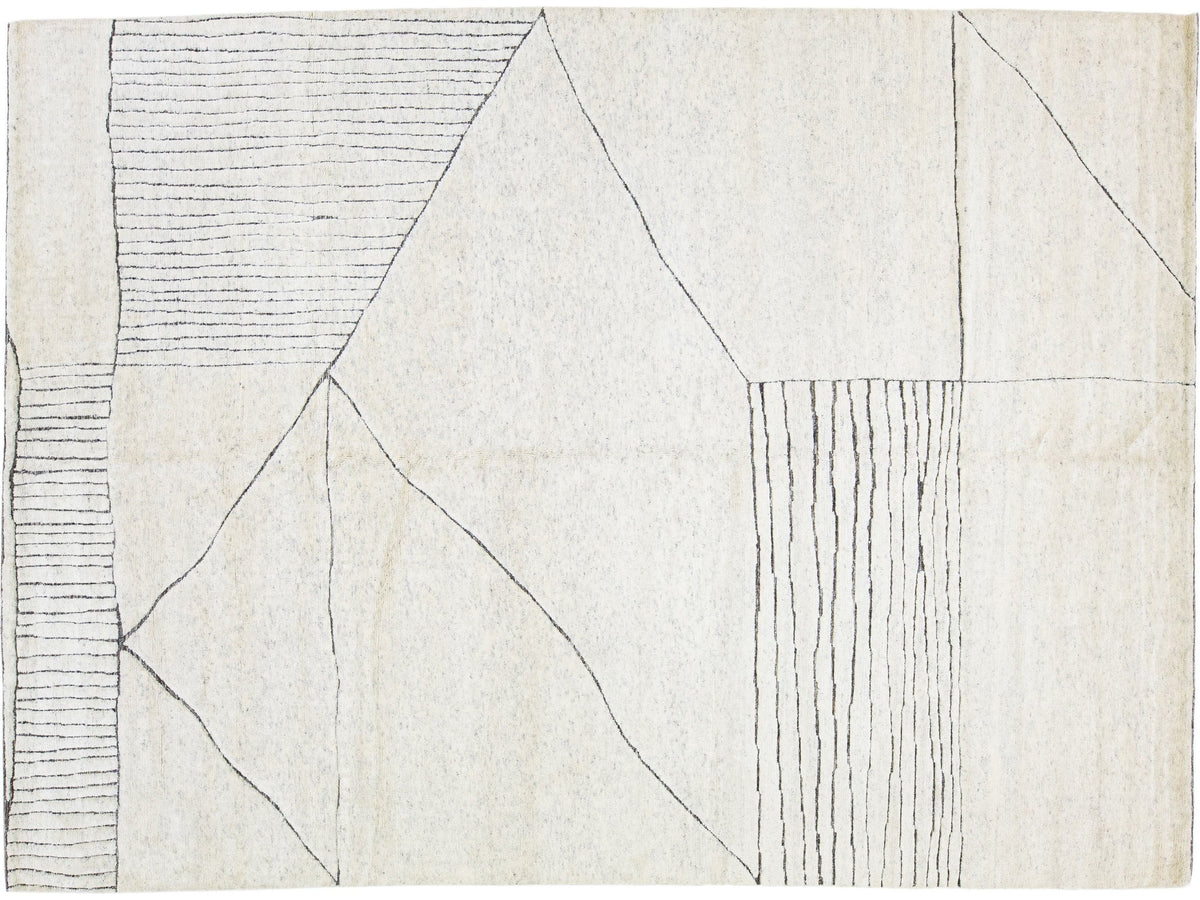 Modern Moroccan Wool Rug 9 X 12