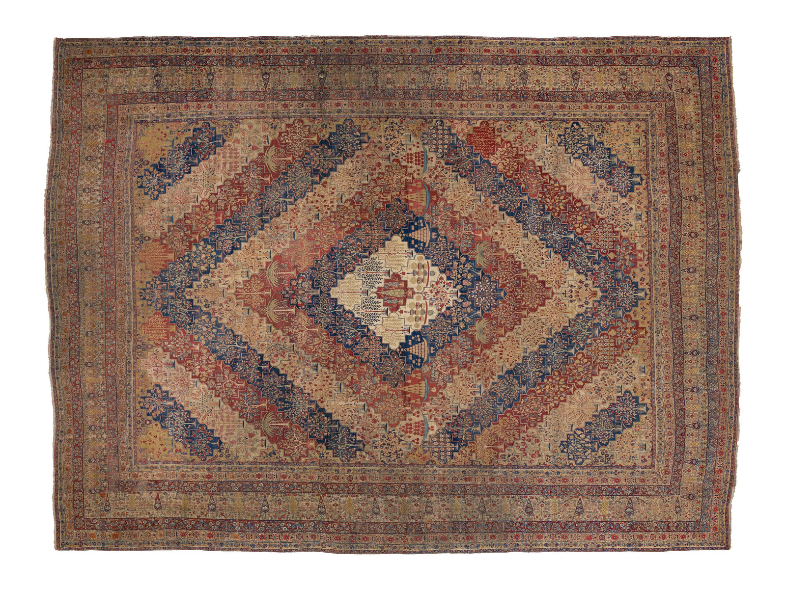 Antique Kerman Wool Rug 18 X 24