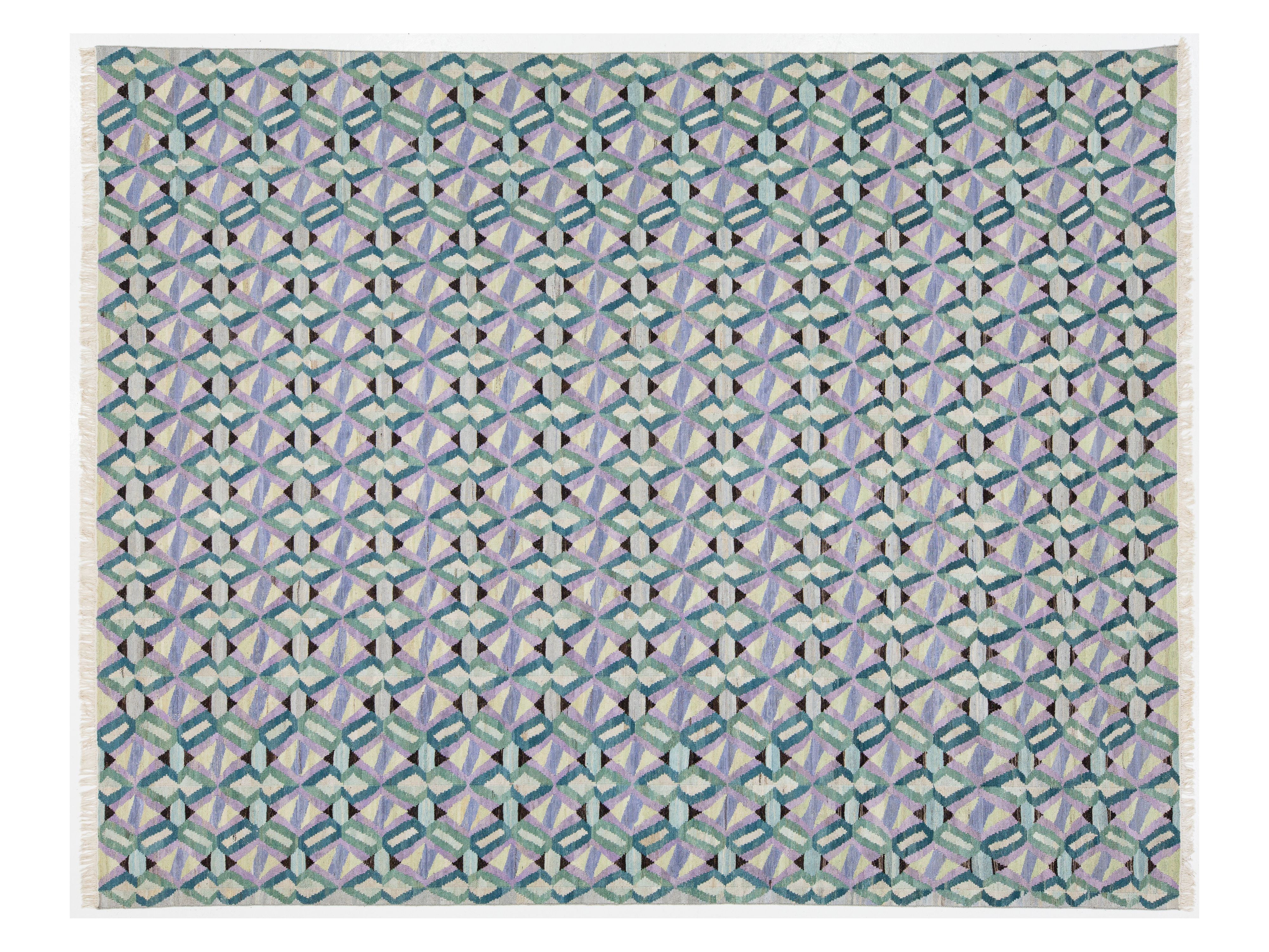 Modern Kilim Wool Rug 10 X 12