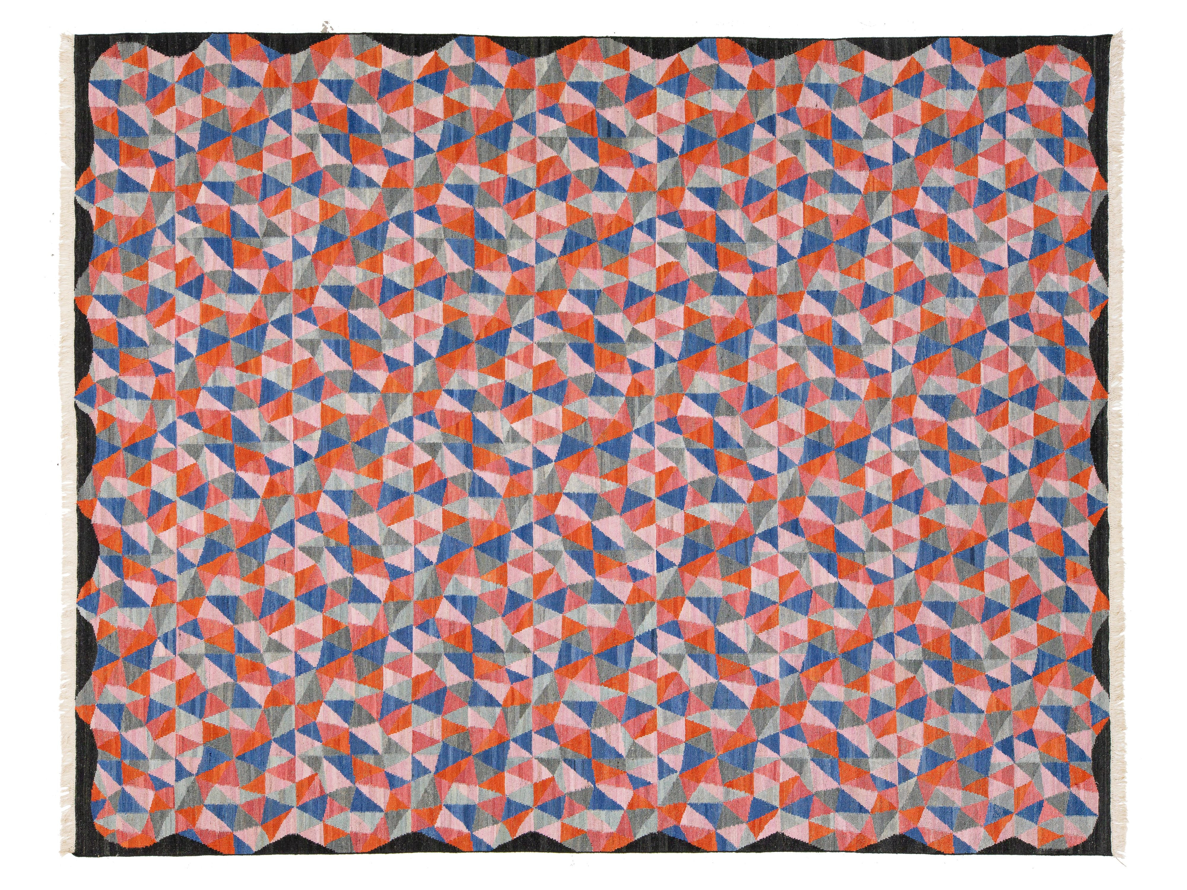 Modern Kilim Wool Rug 10 X 12