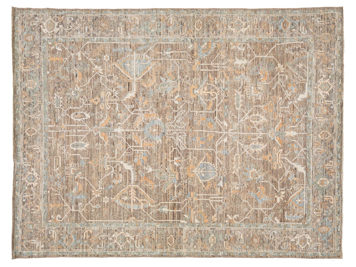 Modern Oushak Wool Rug 9 X 12