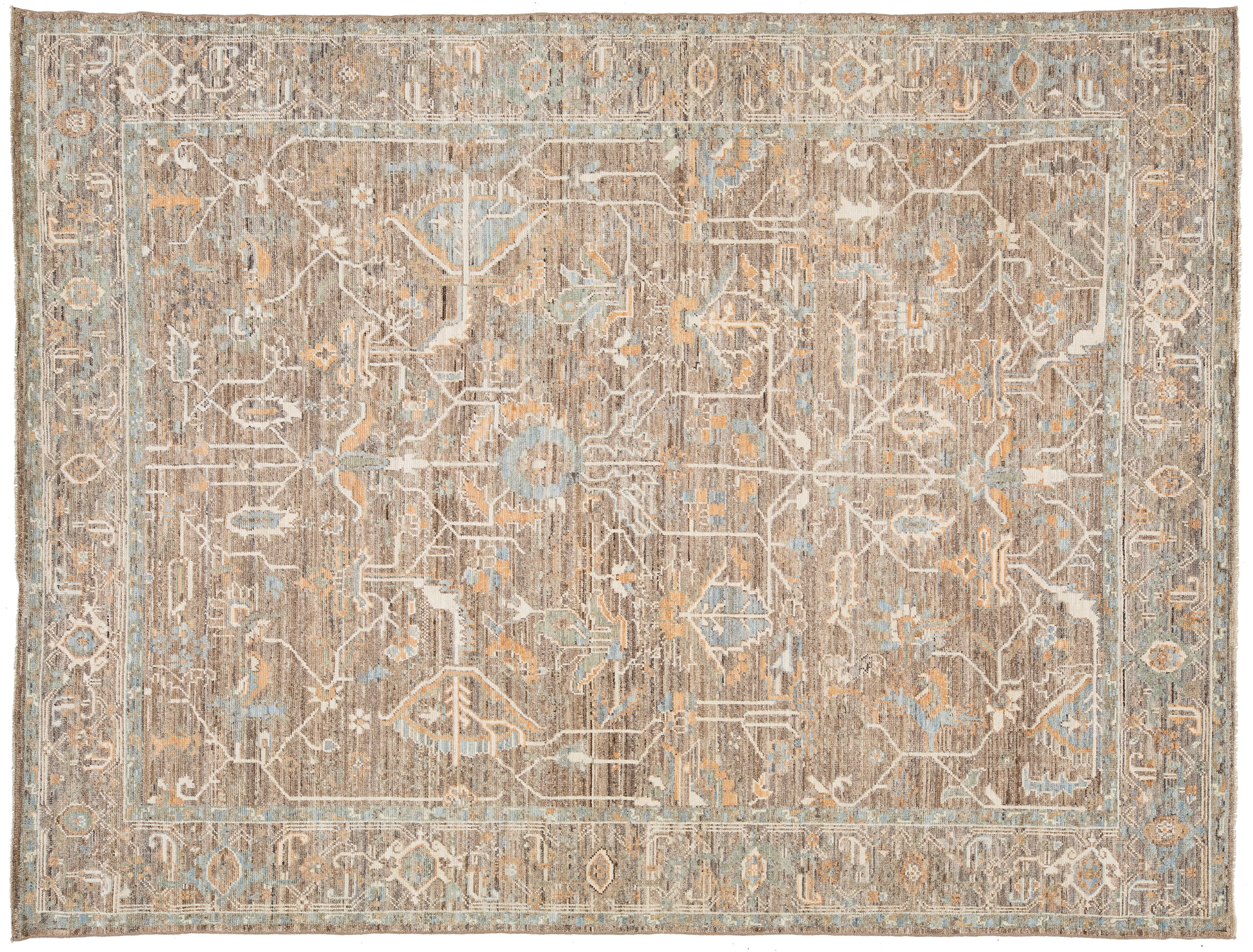 Modern Oushak Wool Rug 9 X 12