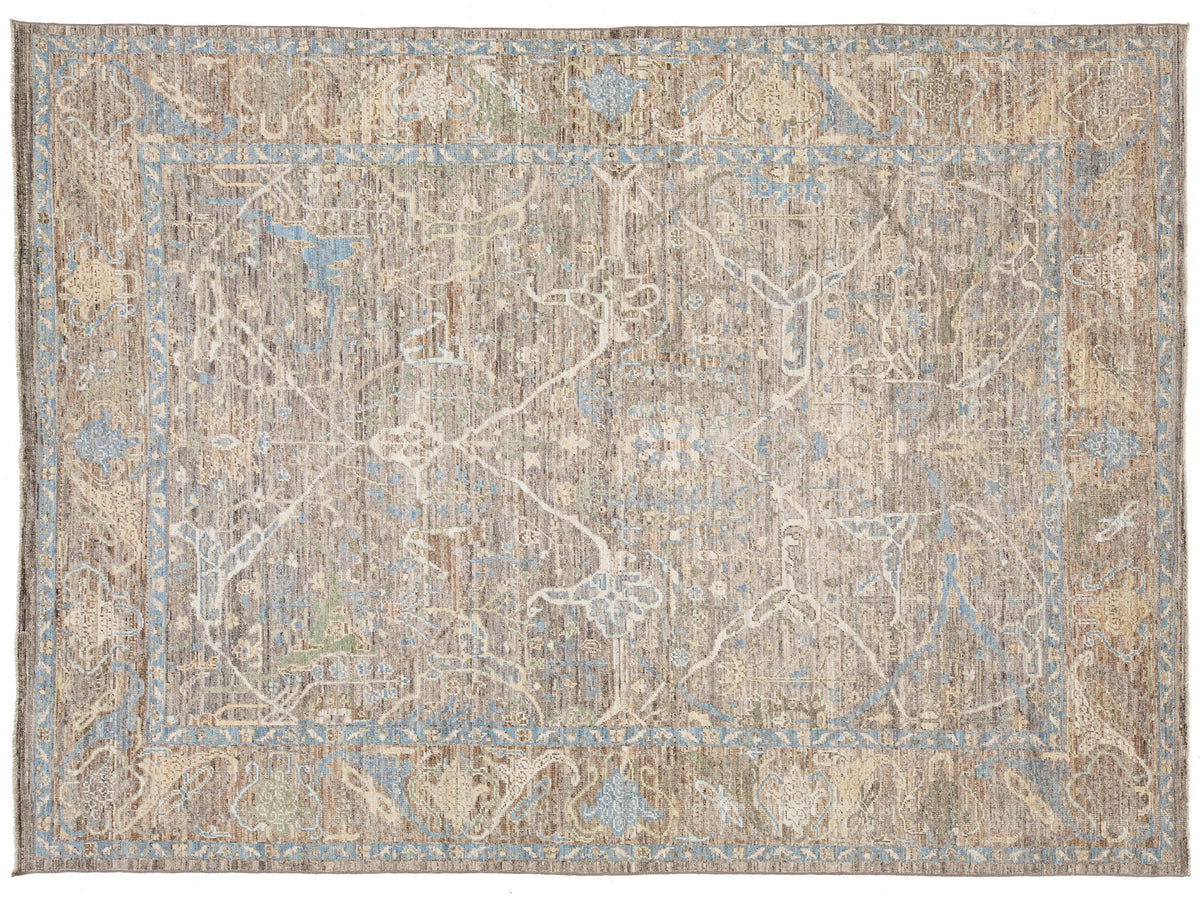 Modern Oushak Wool Rug 9 X 12