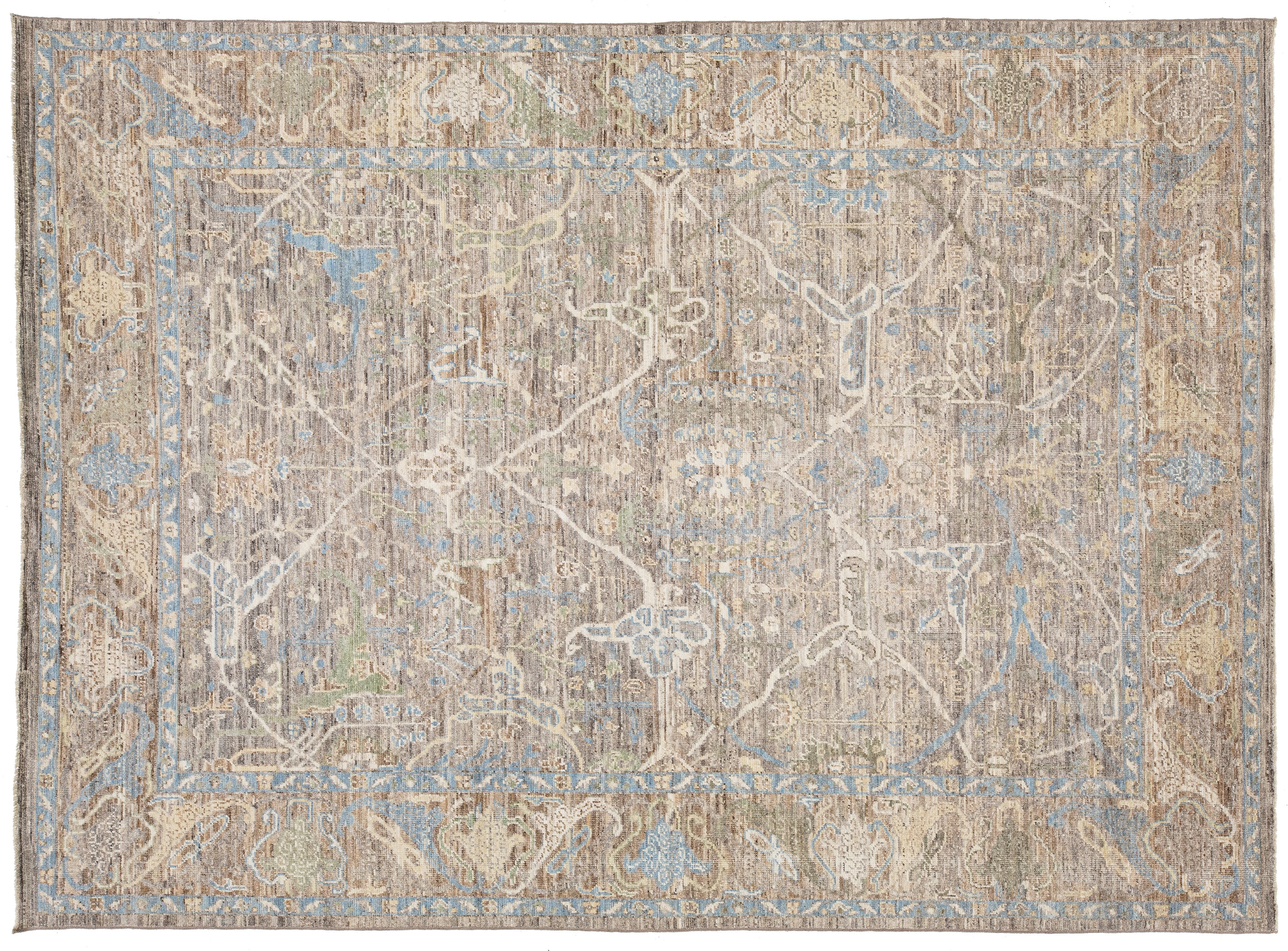 Modern Oushak Wool Rug 9 X 12