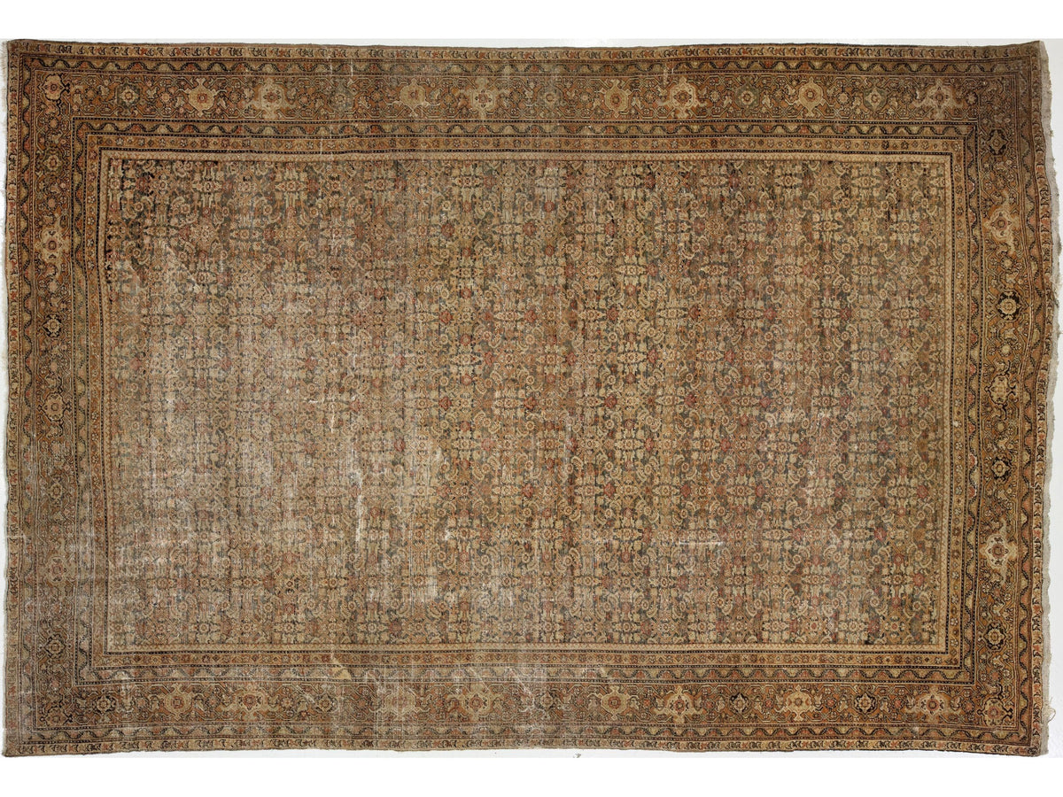 Antique Persian Tabriz Wool Rug 12 X 17