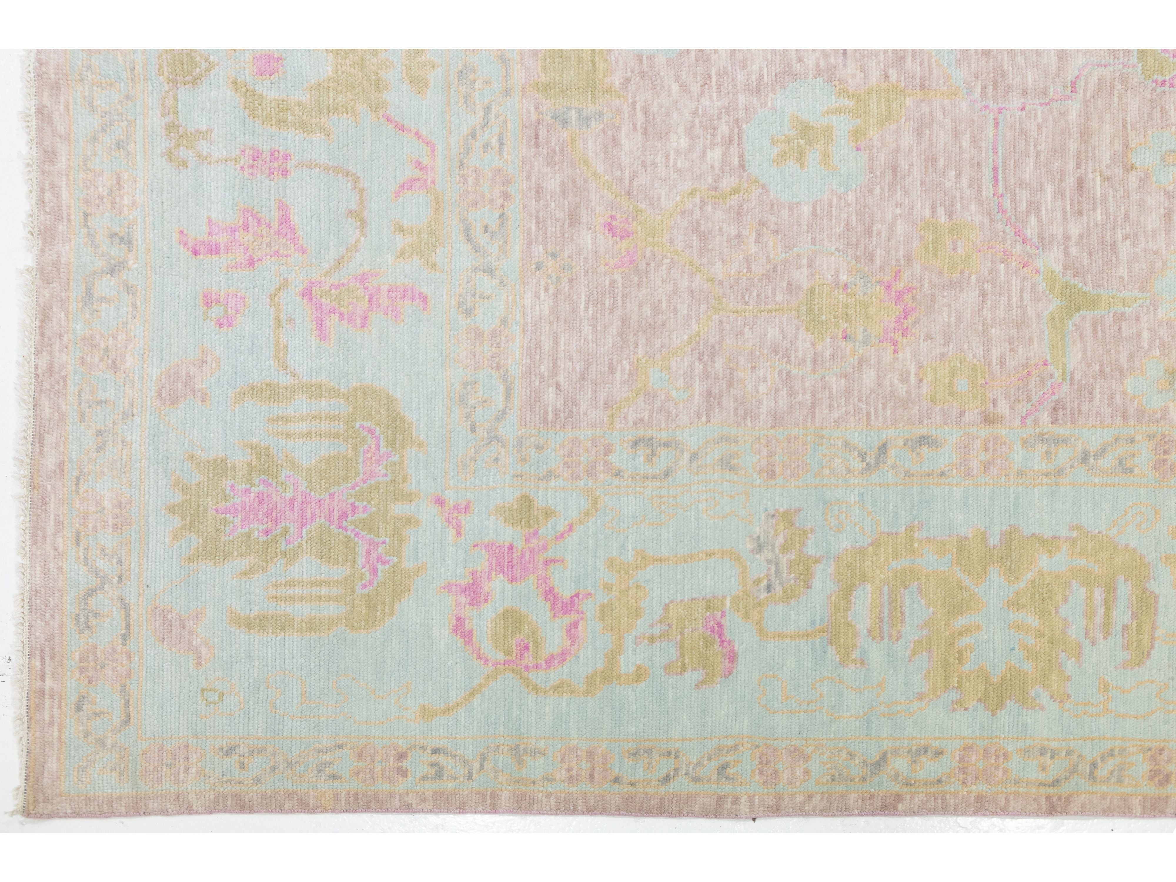 Modern Oushak Wool Rug 13 X 15