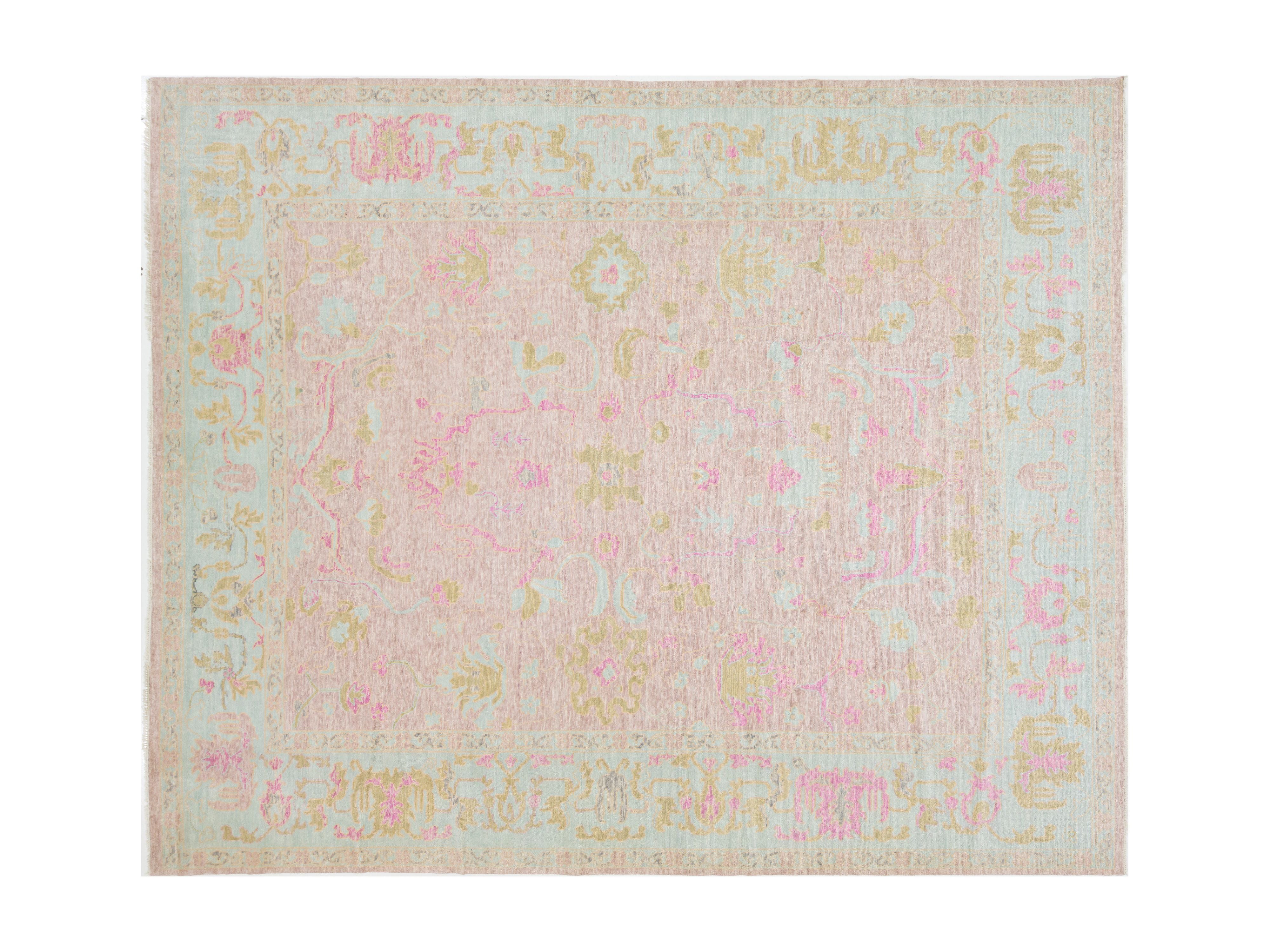 Modern Oushak Wool Rug 13 X 15