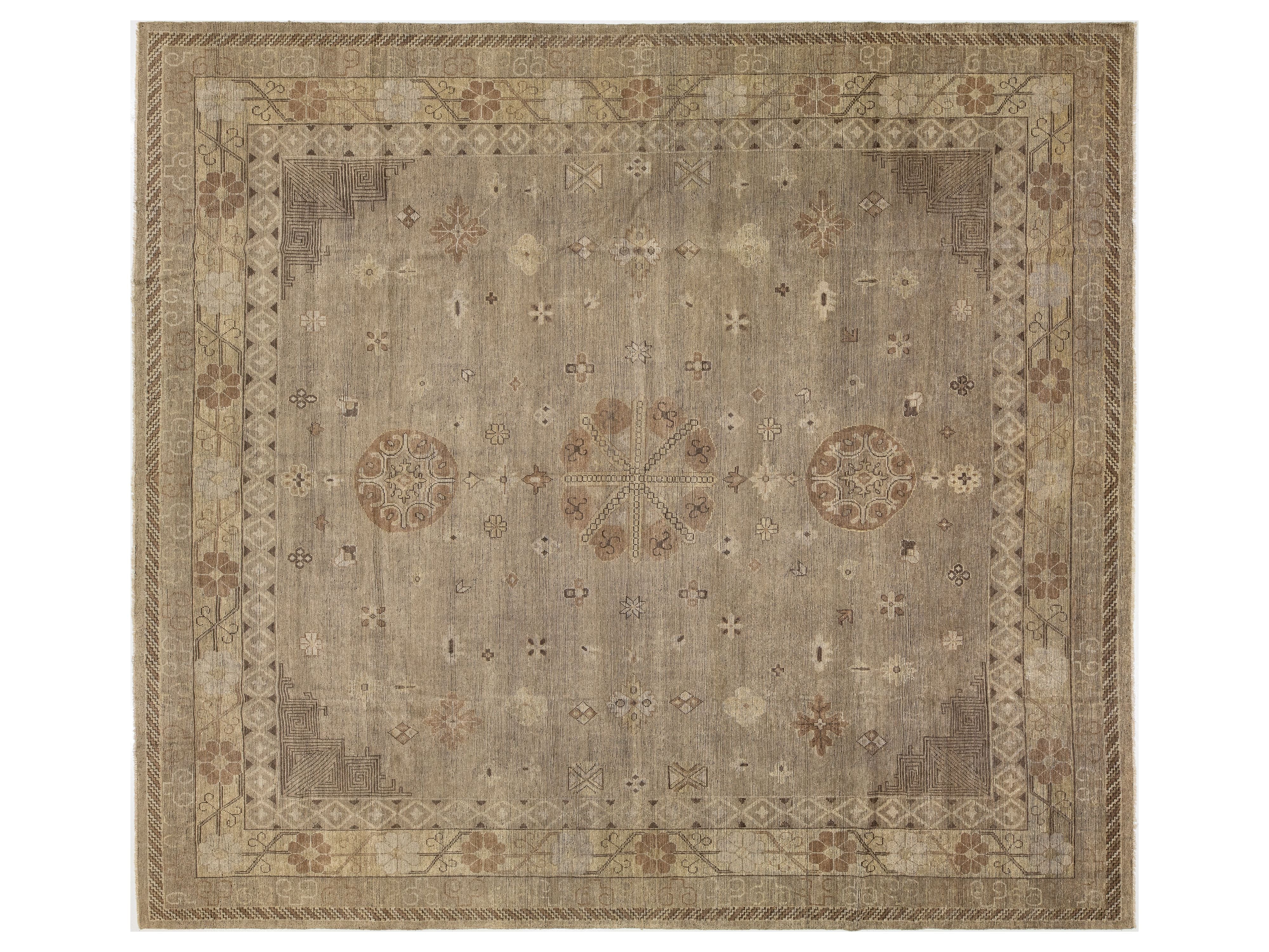 Modern Khotan Wool Rug 15 X 16